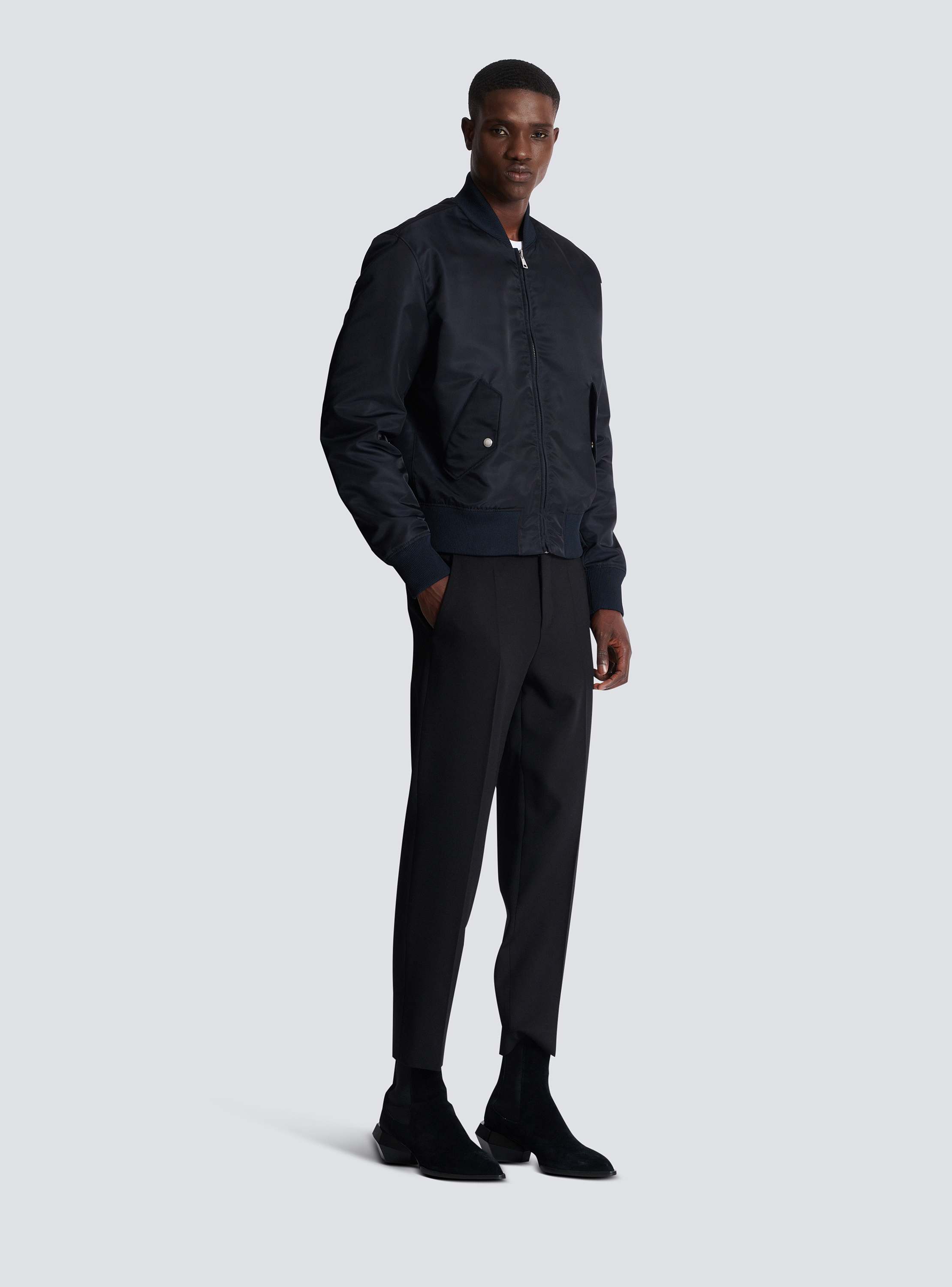Bomber jacket with embroidery on the back - Men | BALMAIN