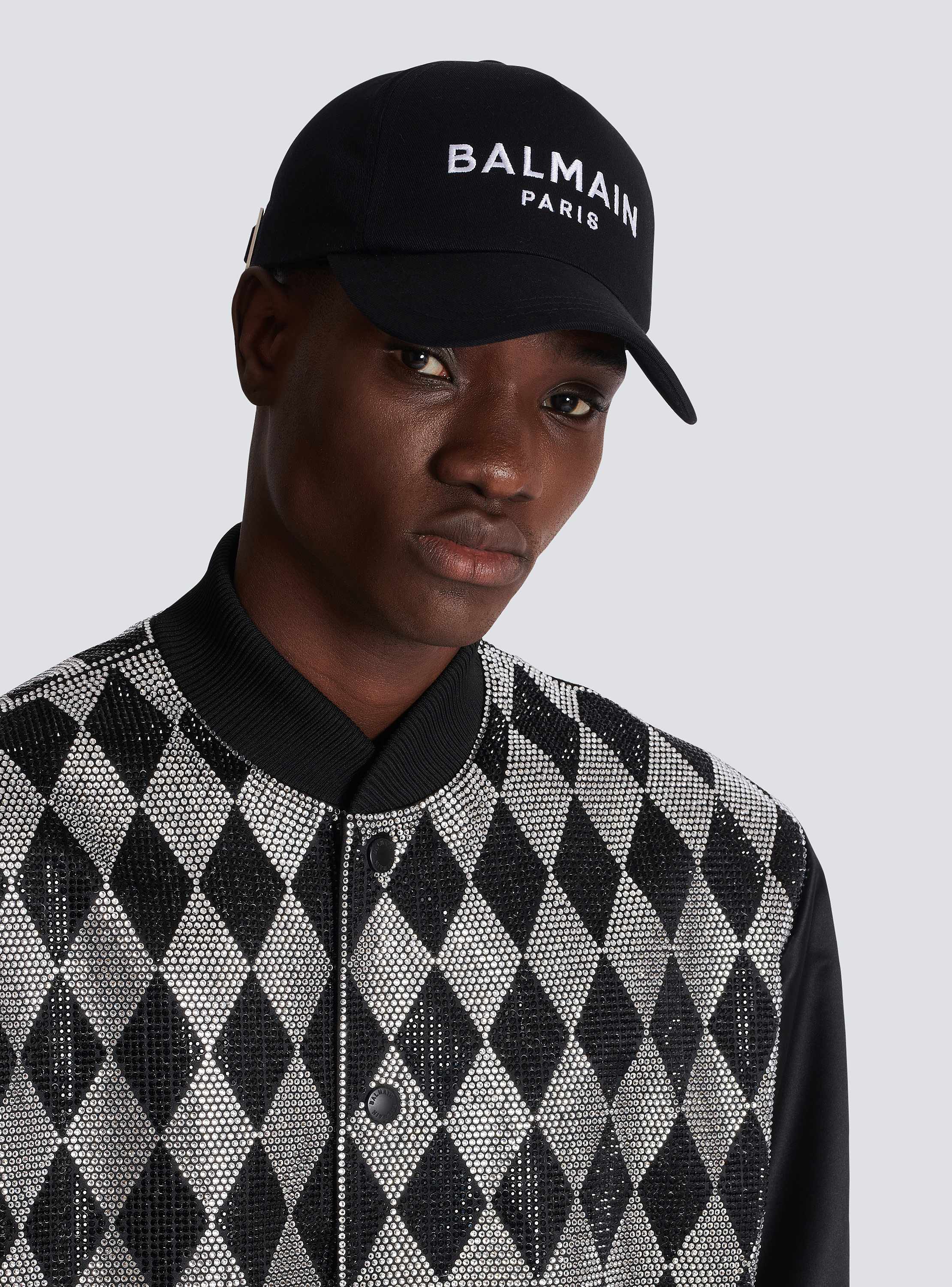 Cotton cap with Balmain Paris embroidery black - Men | BALMAIN