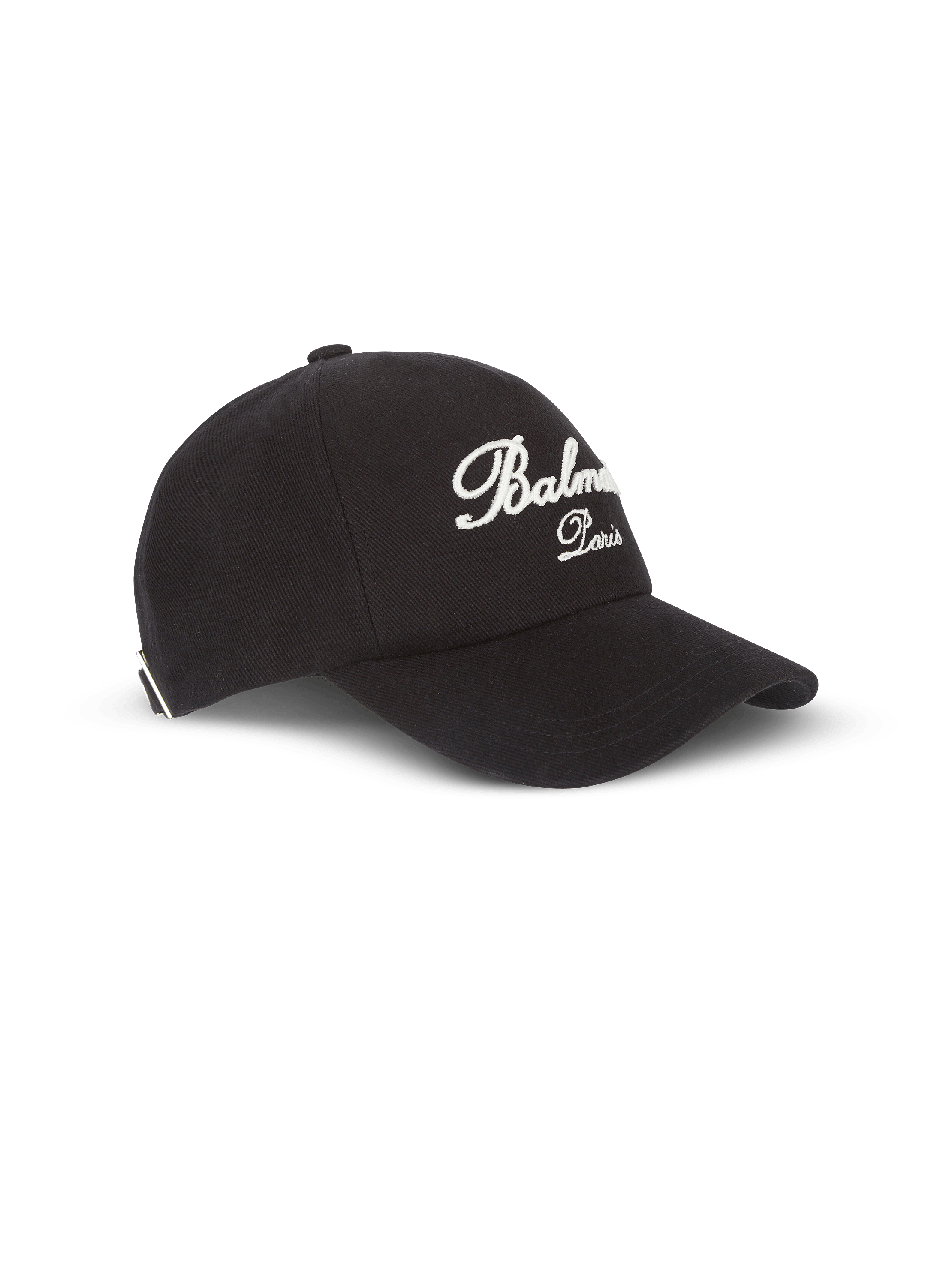 Cotton cap with Balmain Signature embroidery black - Men