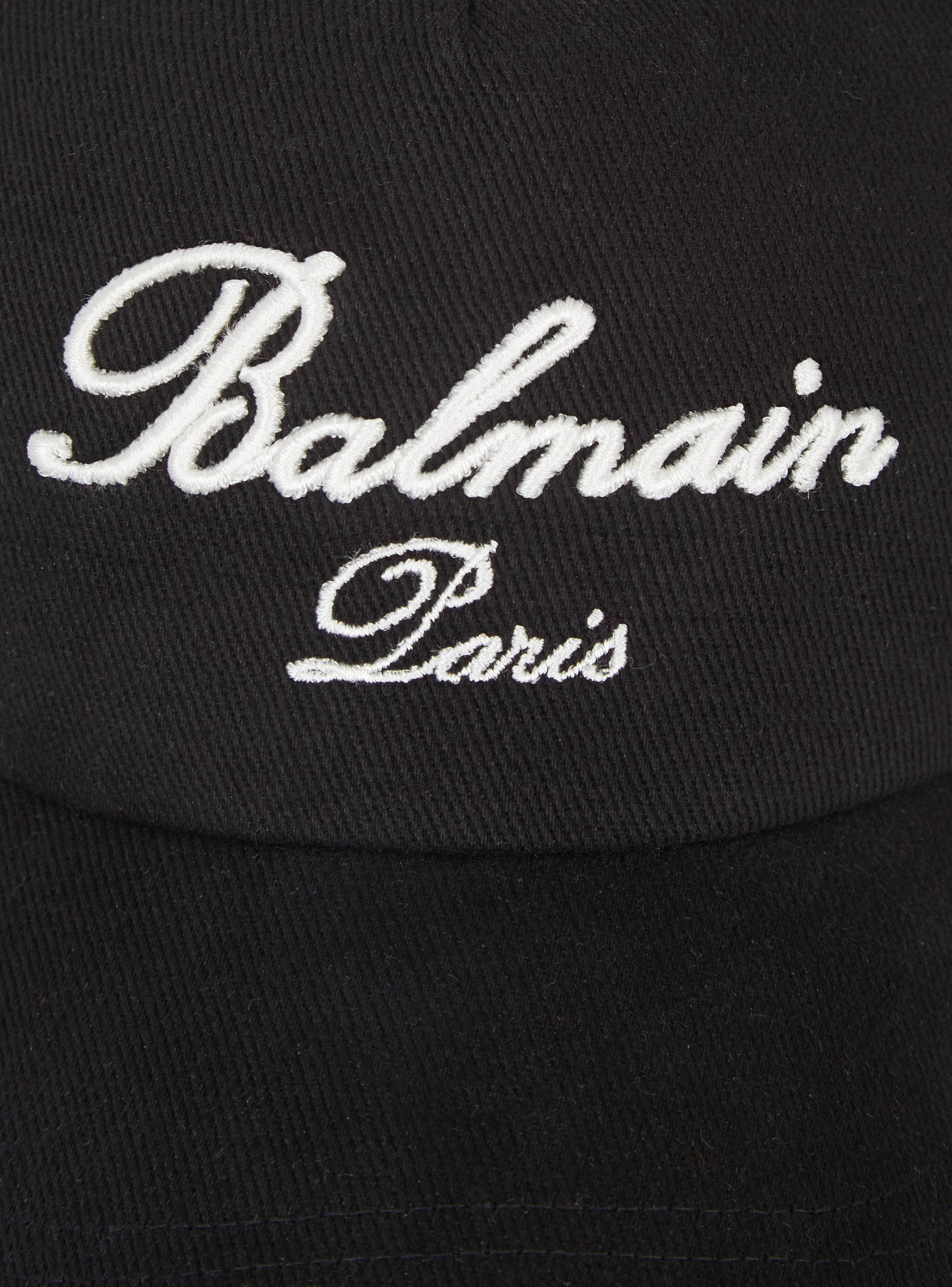 Cotton cap with Balmain Signature embroidery black - Men