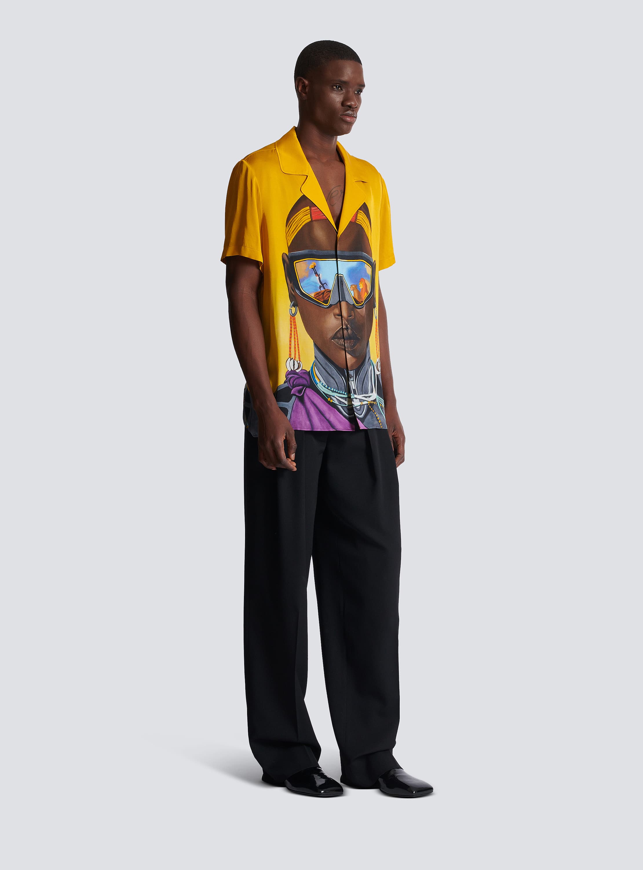 Disney x Balmain: The Lion King - Satin pyjama shirt with