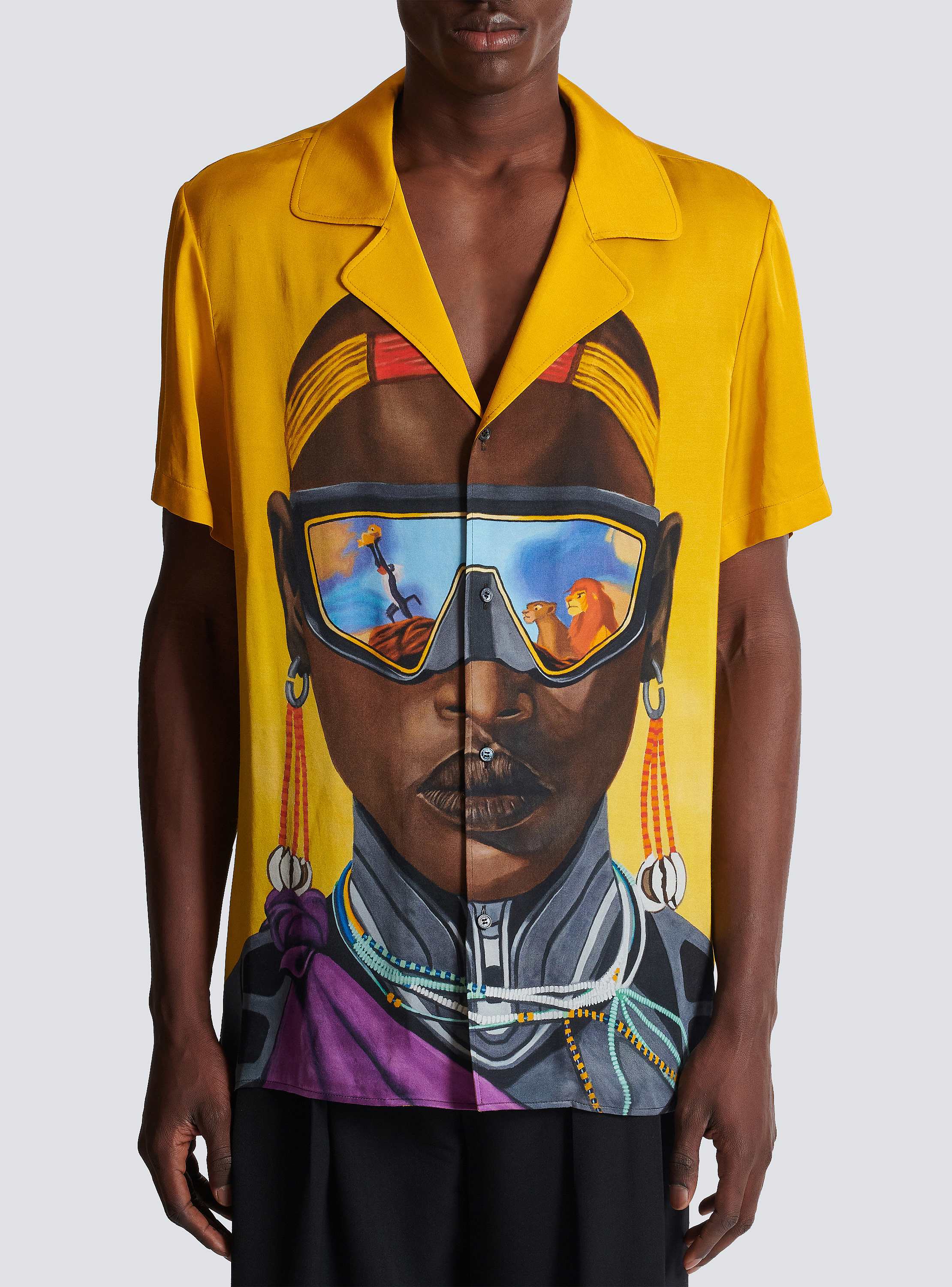 Disney x Balmain: The Lion King - Satin pyjama shirt with