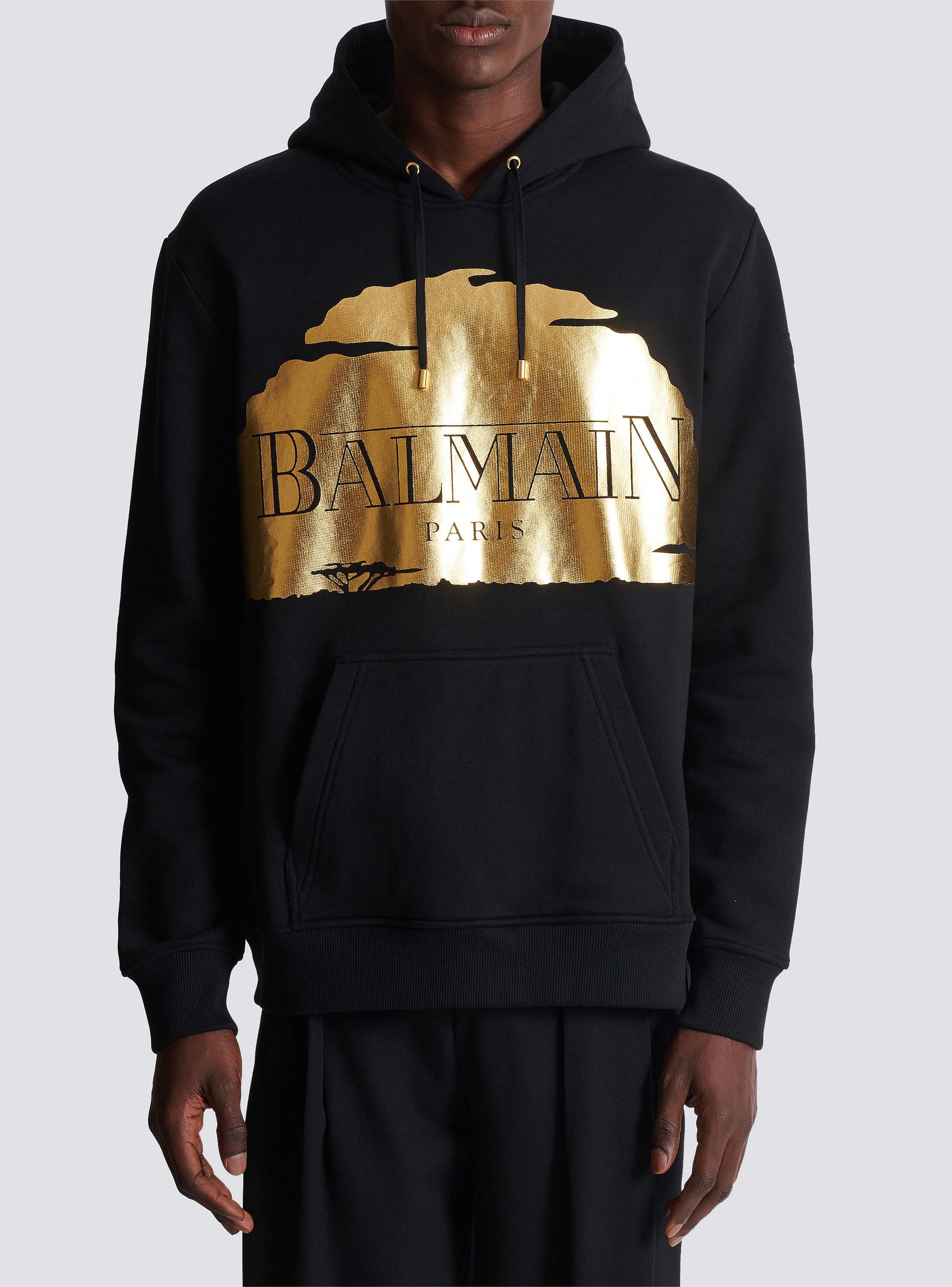 BALMAIN X Disney The Lion King サンセットプリント フーディー Disney x Balmain: The Lion King - Sunset hoodie black black