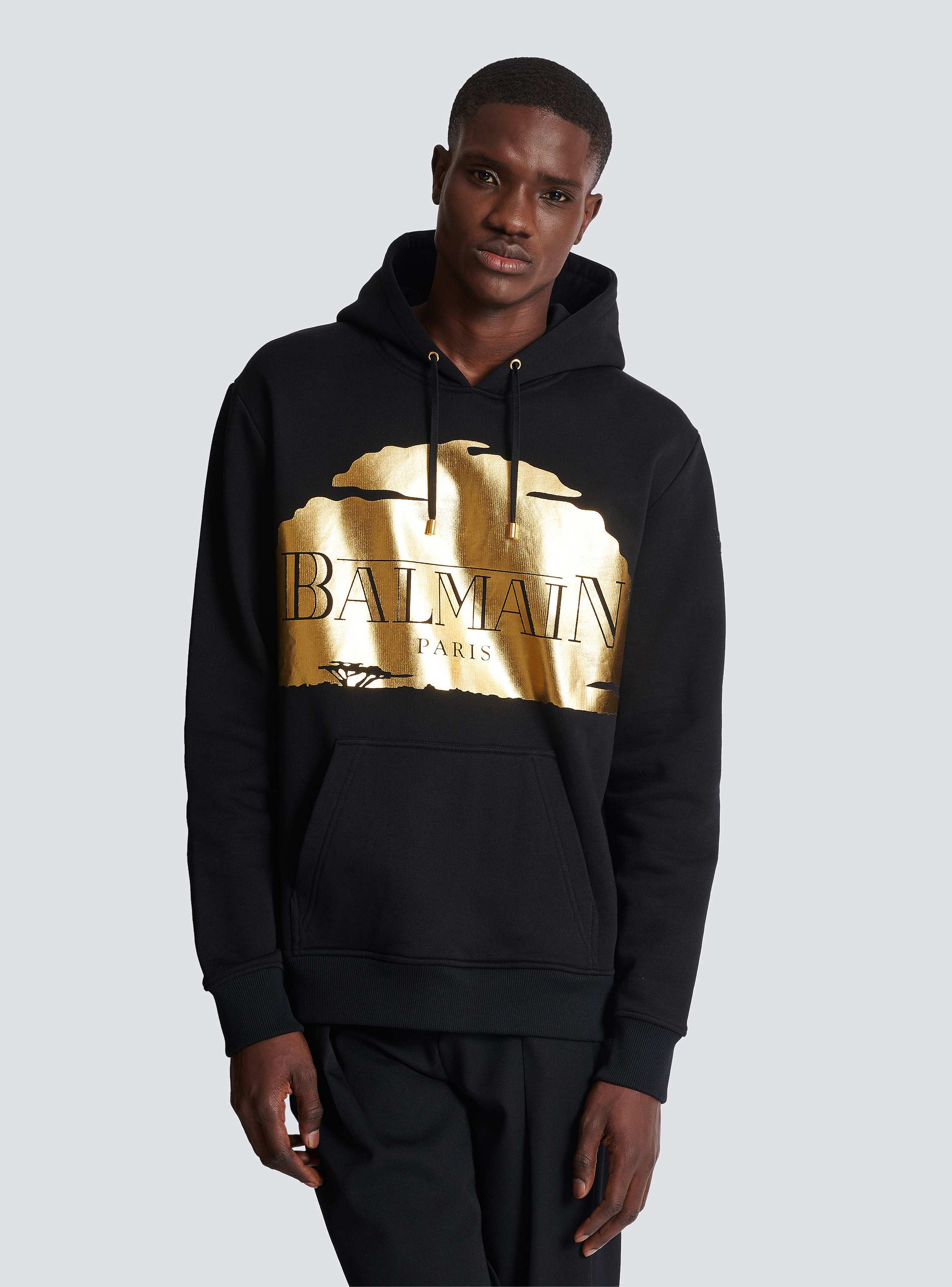BALMAIN X Disney The Lion King サンセットプリント フーディー Disney x Balmain: The Lion King - Sunset hoodie black black