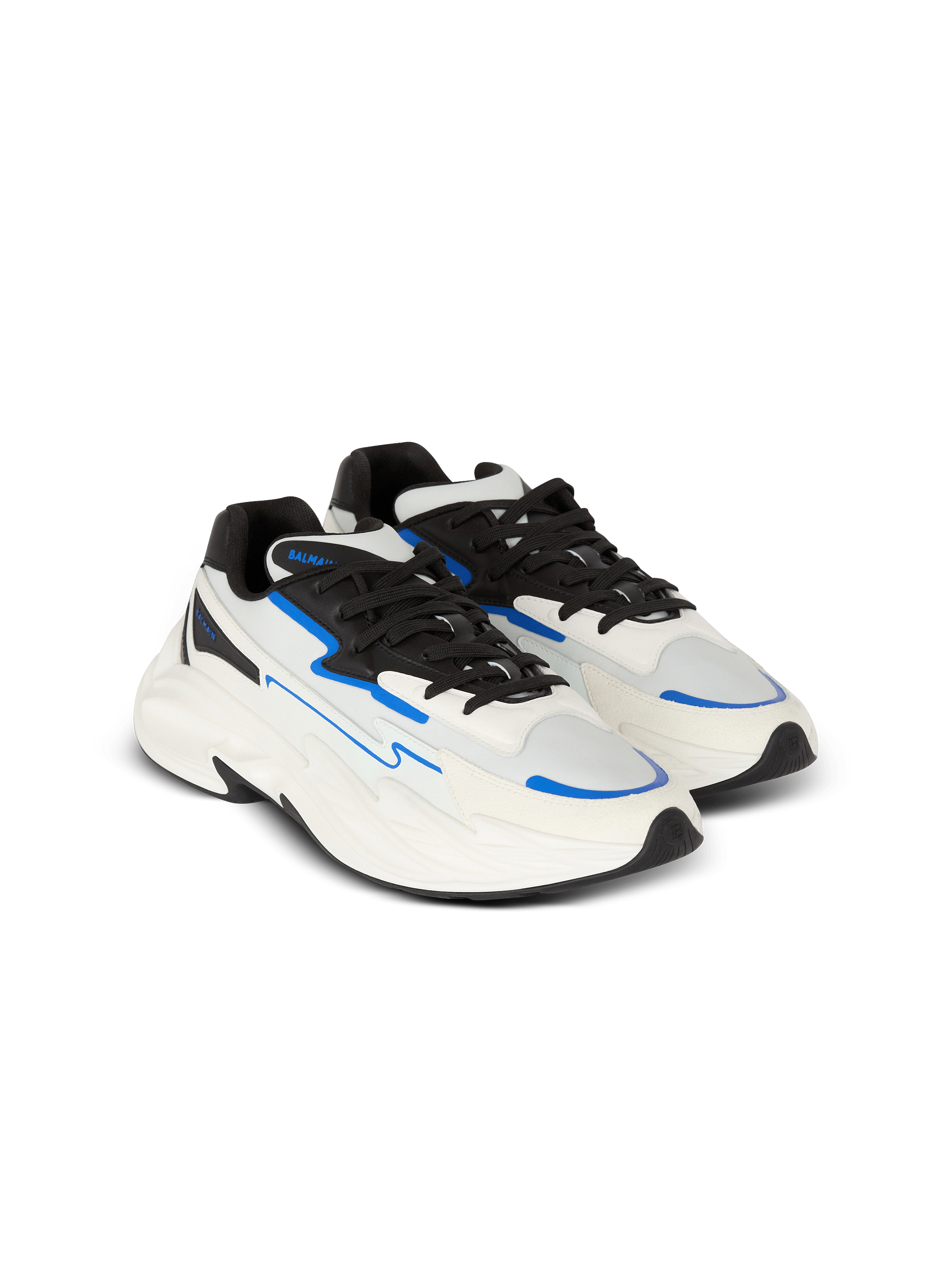 Run-Row leather and nylon trainers white - Men | BALMAIN