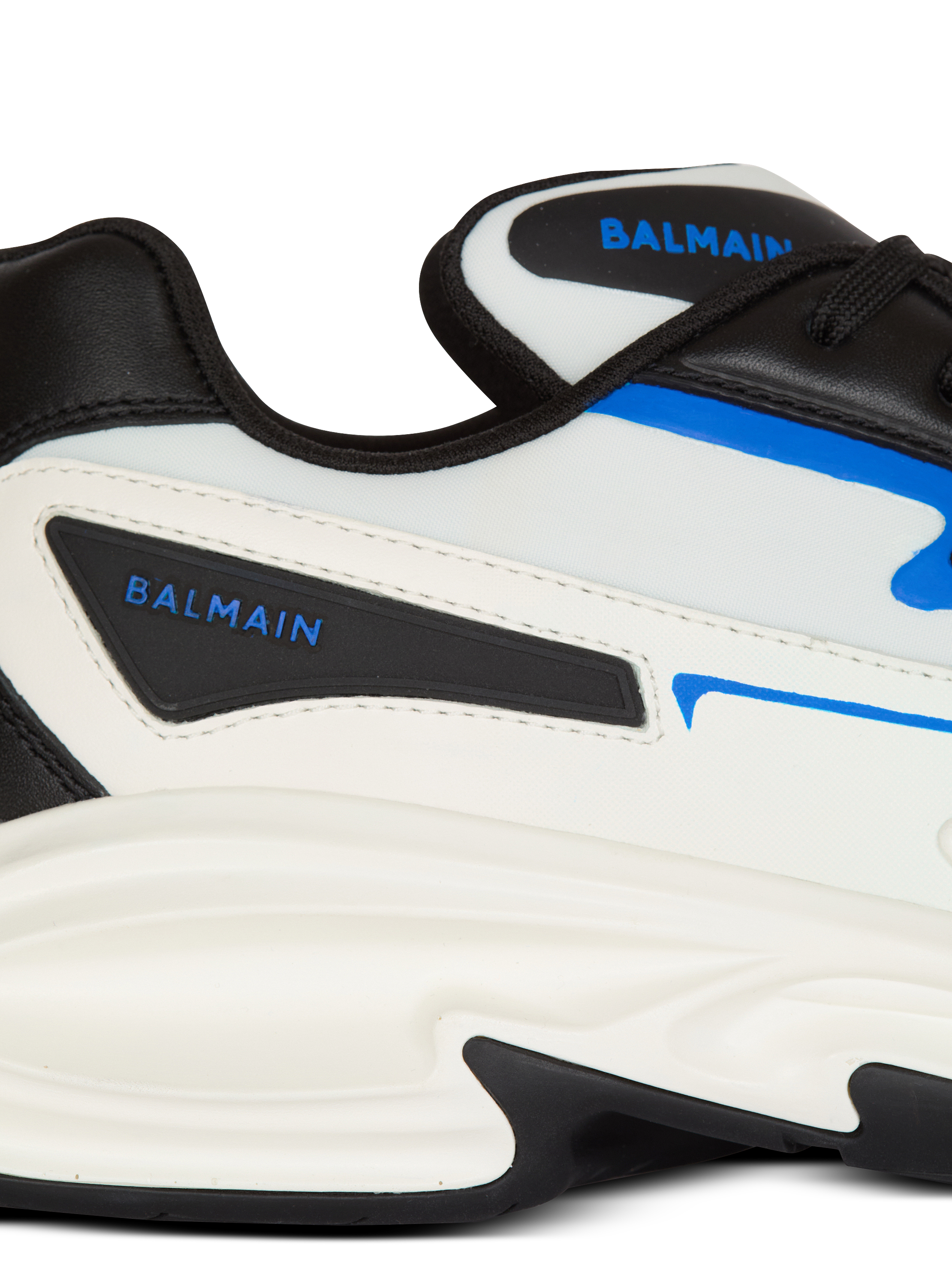 【送料&関税込】Balmain run-row Sneakers Run-Row leather and nylon sneakers black - Men | BALMAIN