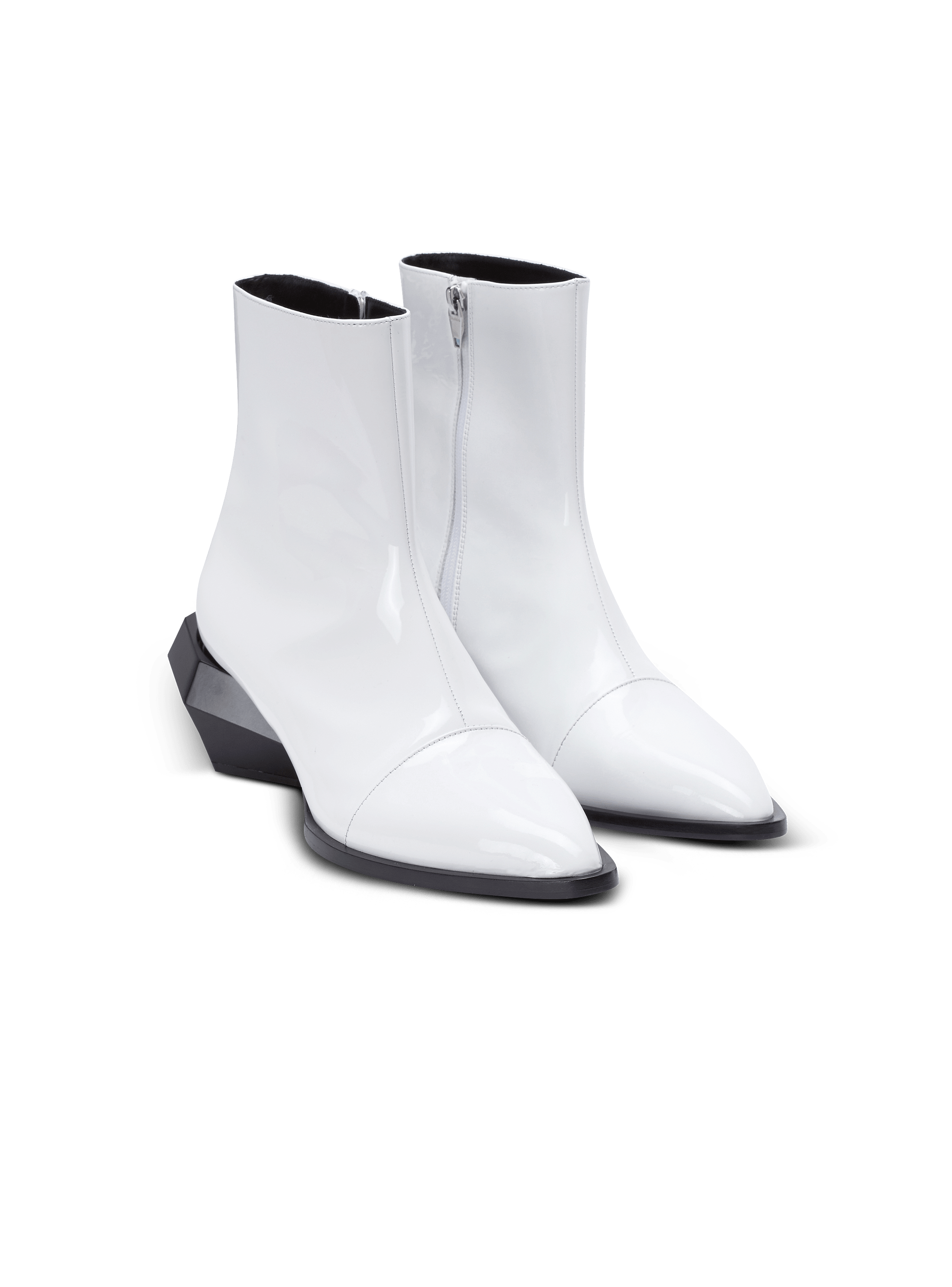 Billy patent leather ankle boots white - Men | BALMAIN