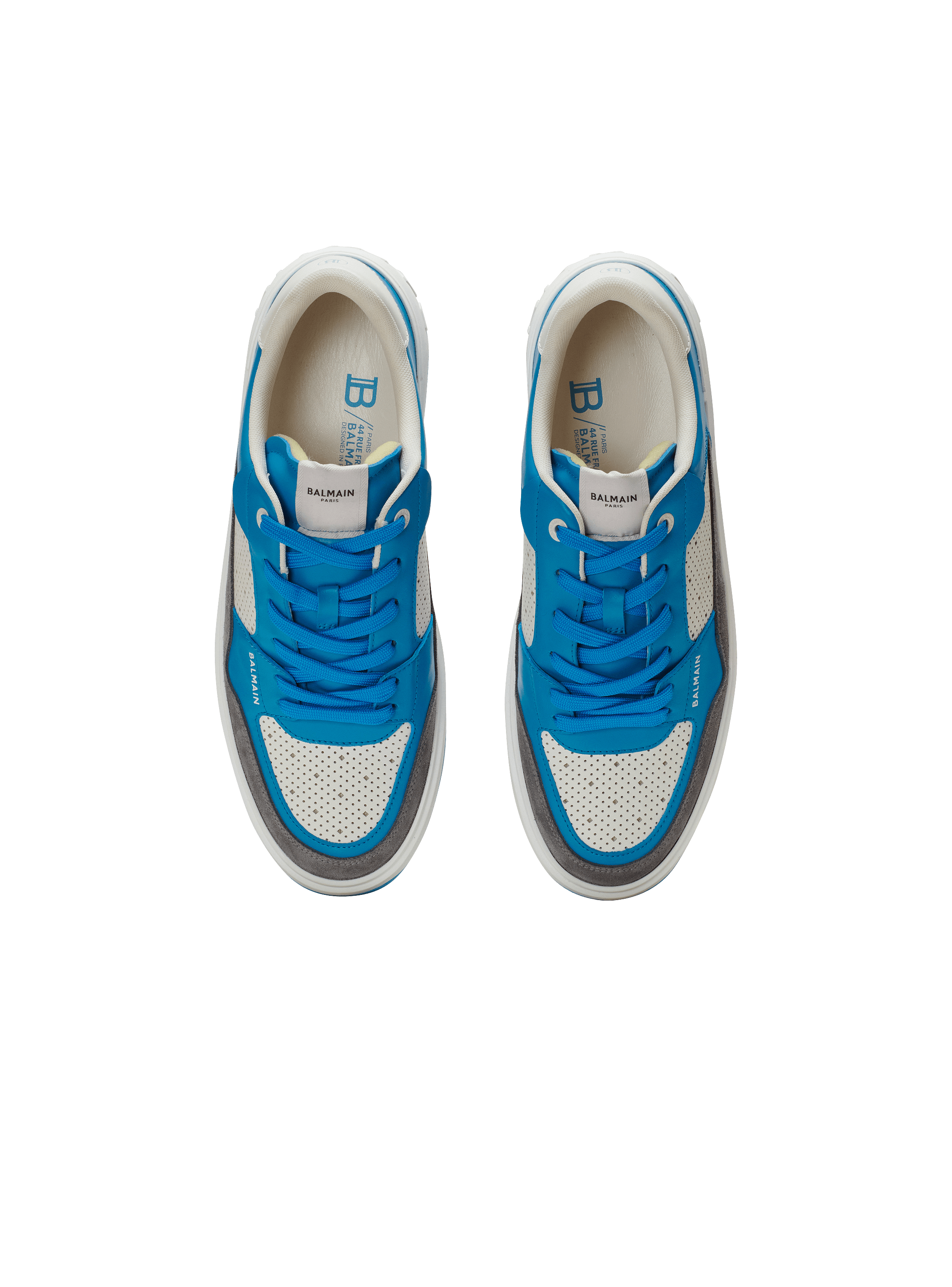 【関税込み】Balmain マルチカラー B-Court Flip スニーカー B-Court Flip sneakers in calfskin and suede - Men | BALMAIN