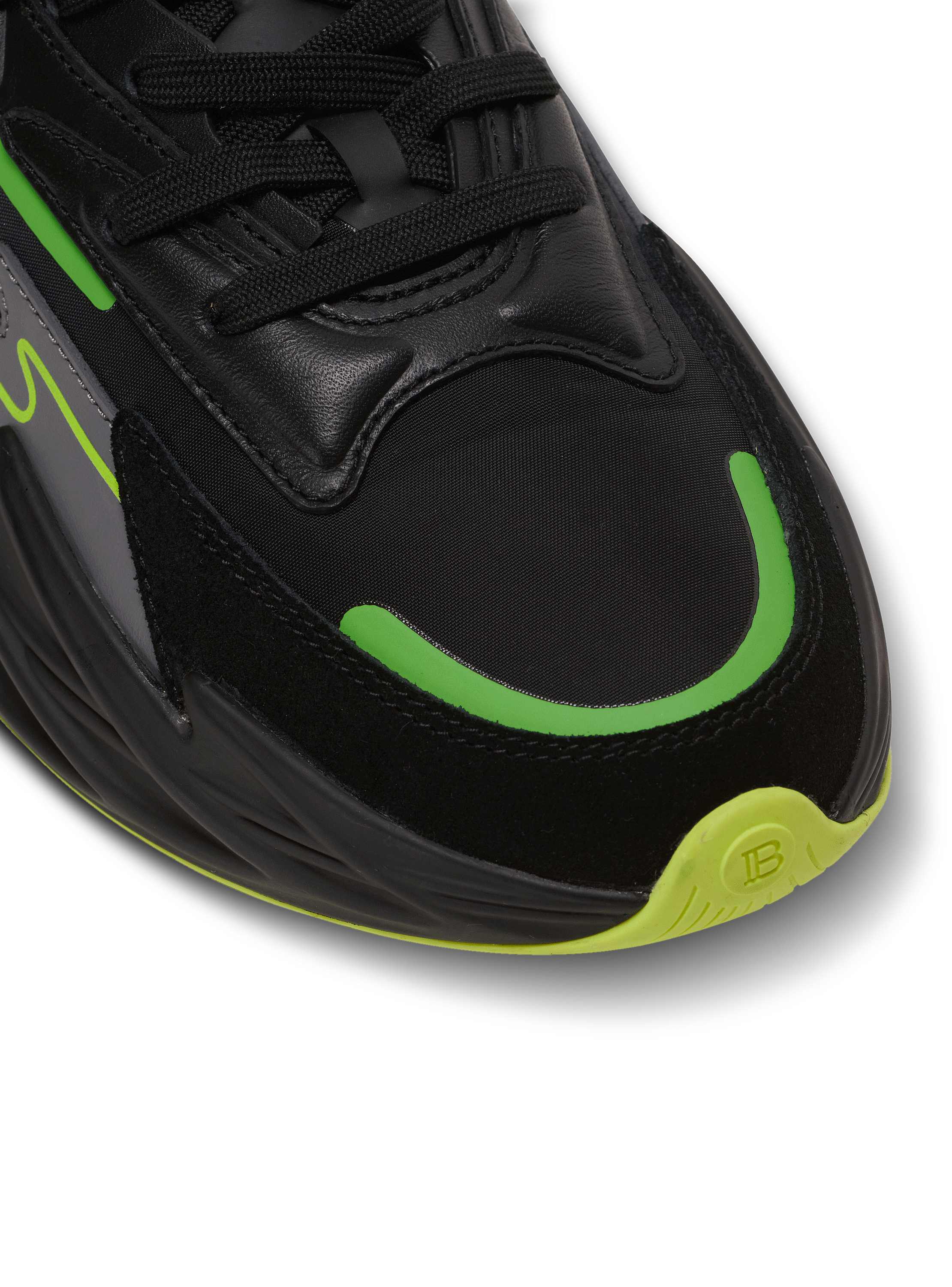 Run-Row leather and nylon sneakers black - Men | BALMAIN