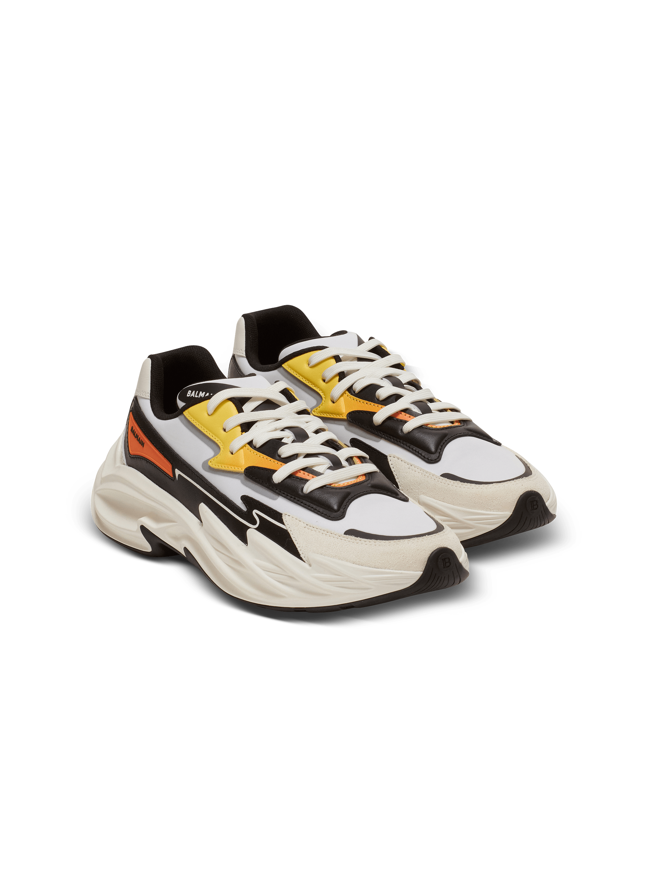 Run-Row leather and nylon sneakers - Men | BALMAIN