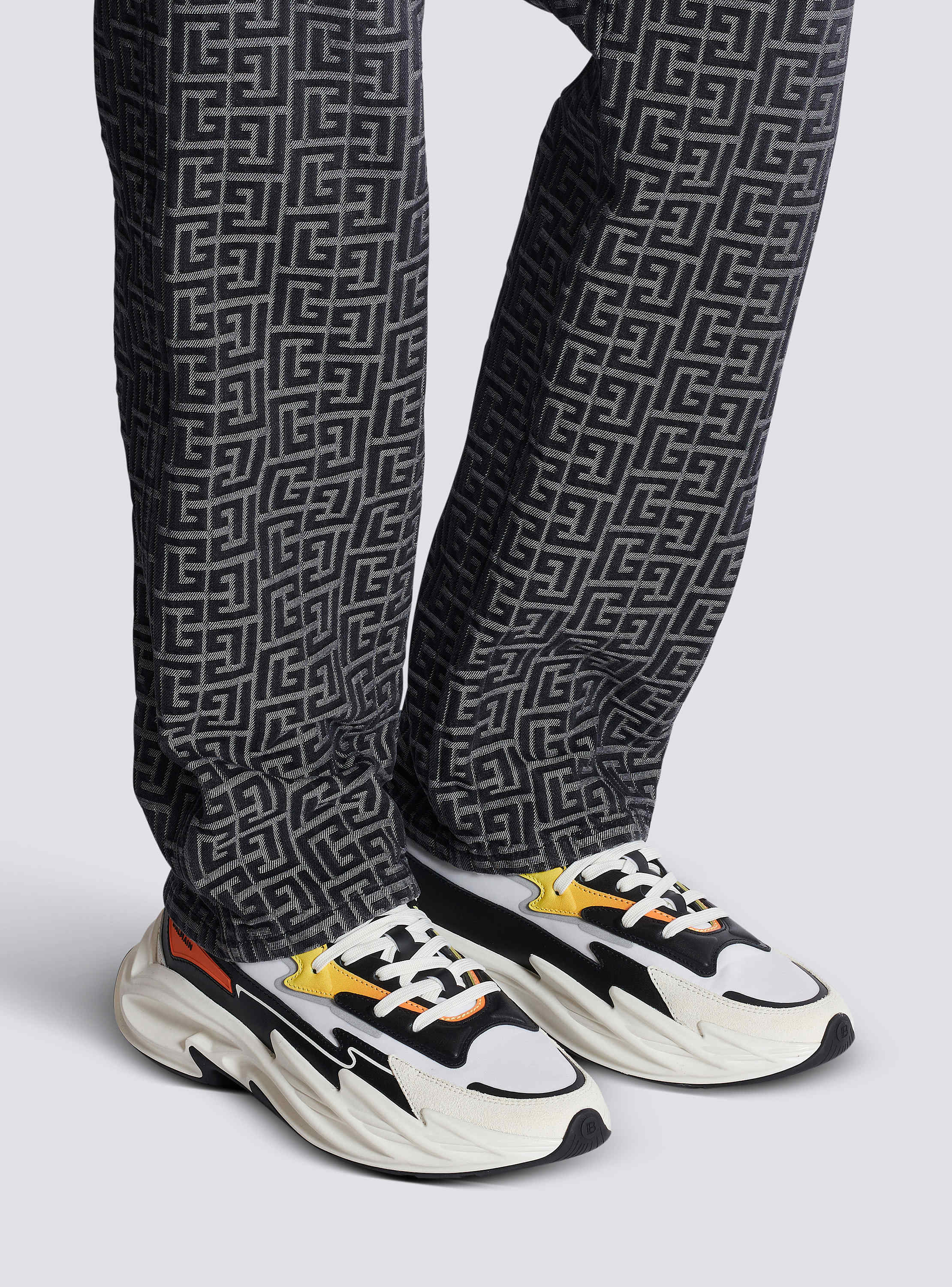 Run-Row leather and nylon sneakers - Men | BALMAIN