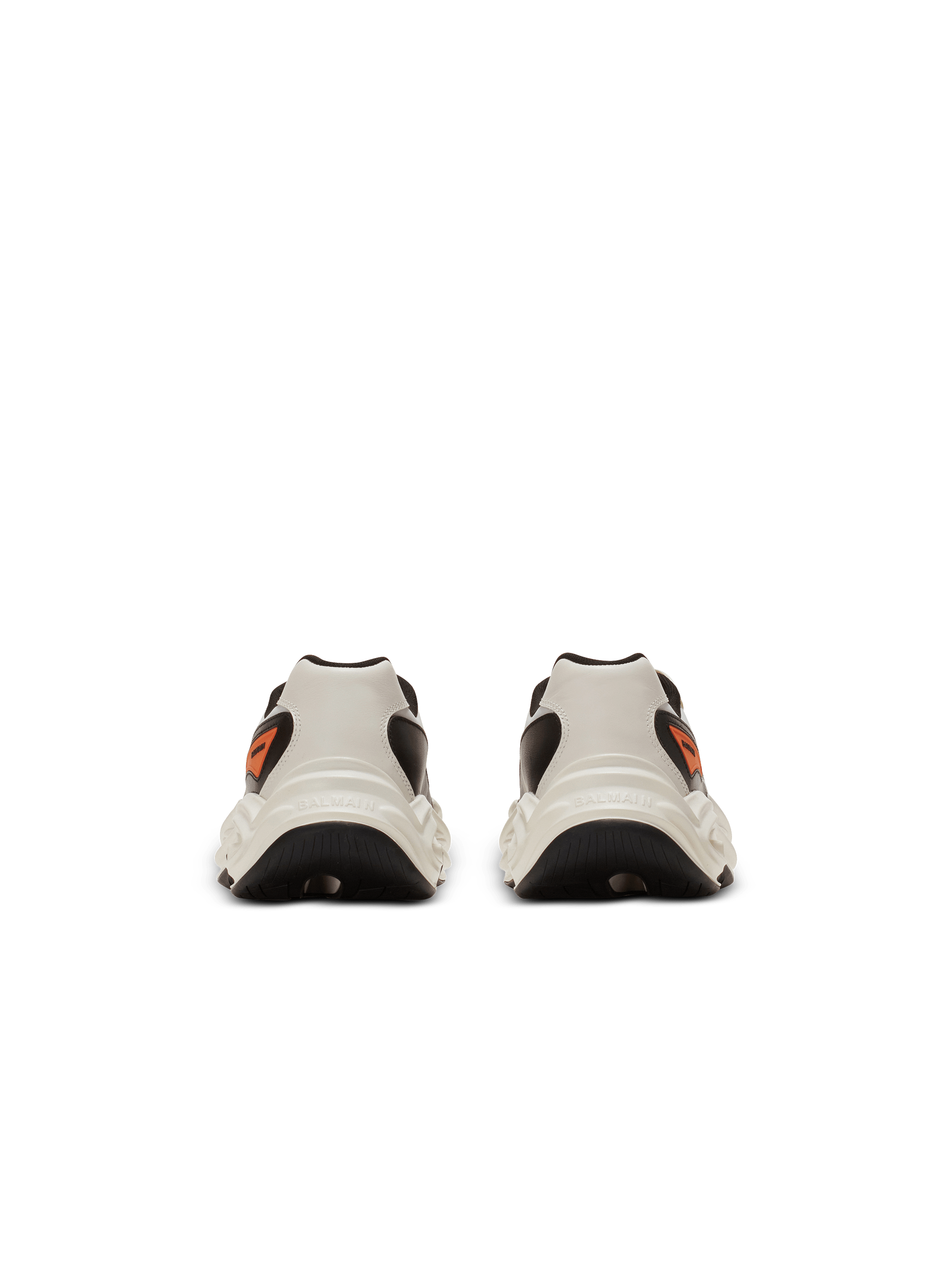 【Balmain】RUN ROW LEATHER & NYLON◆DM1VI355LNVY Run-Row leather and nylon sneakers black - Men | BALMAIN