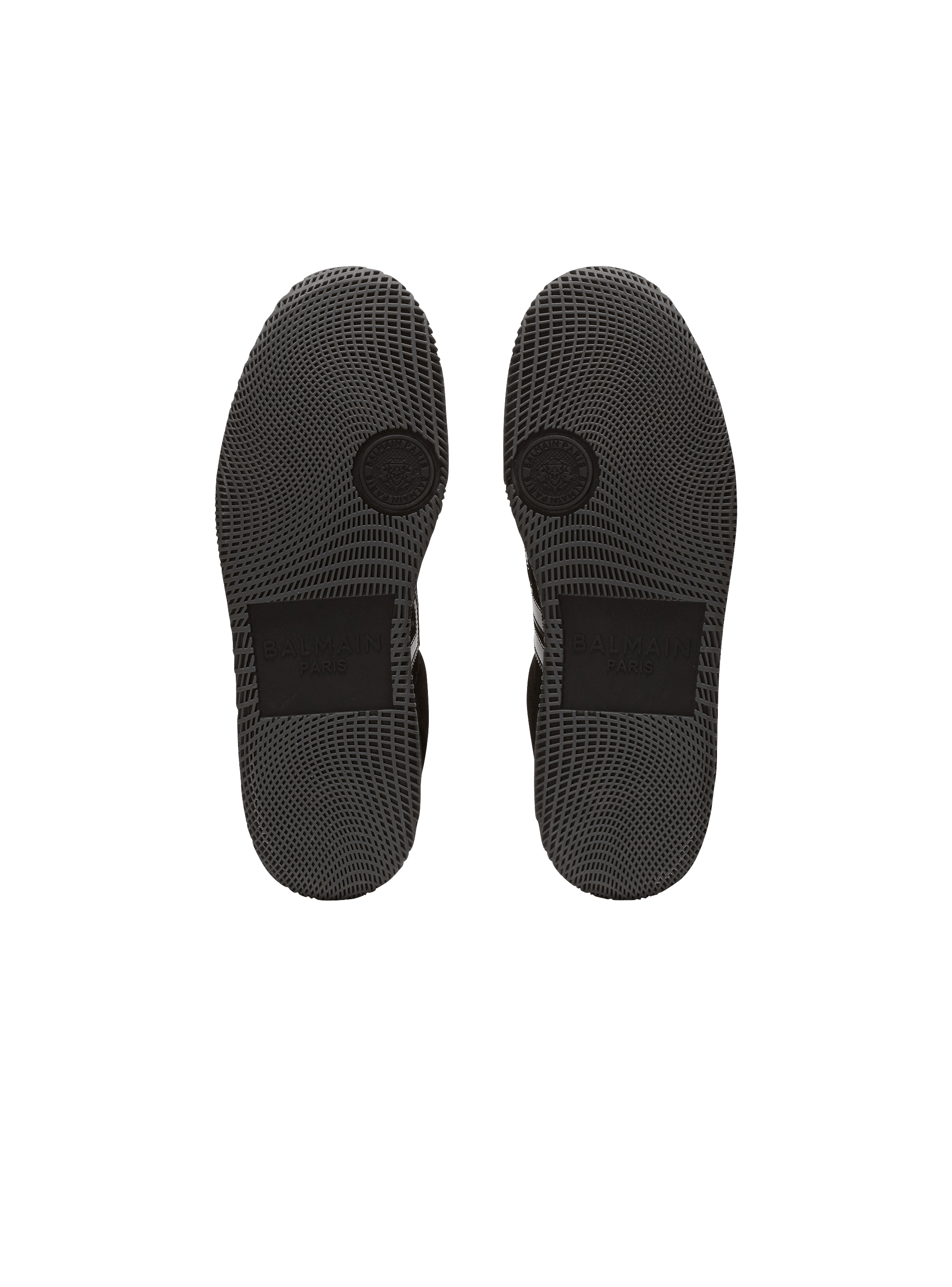 Balmain Swan suede and patent leather sneakers
