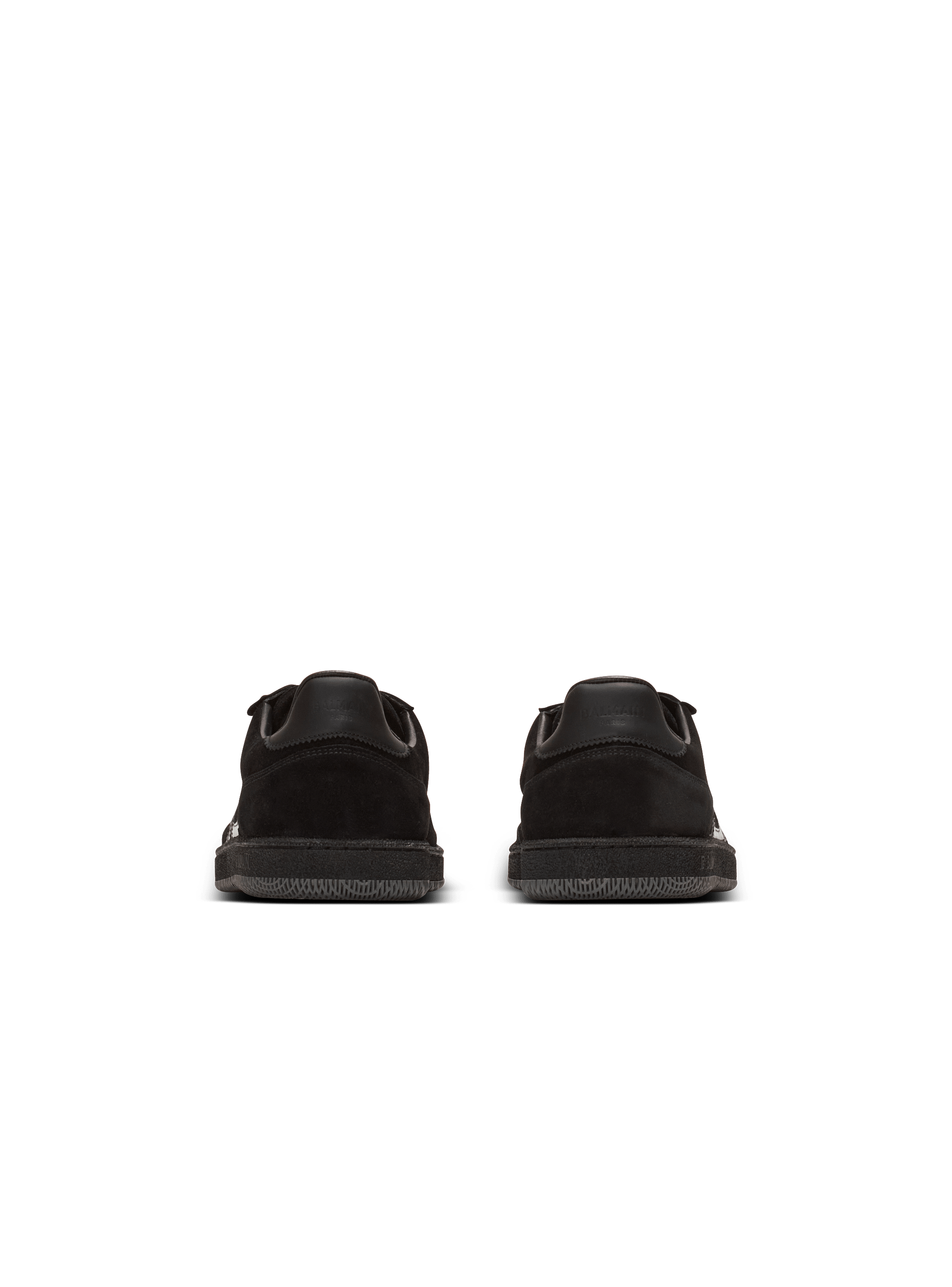 Balmain Swan suede and patent leather sneakers