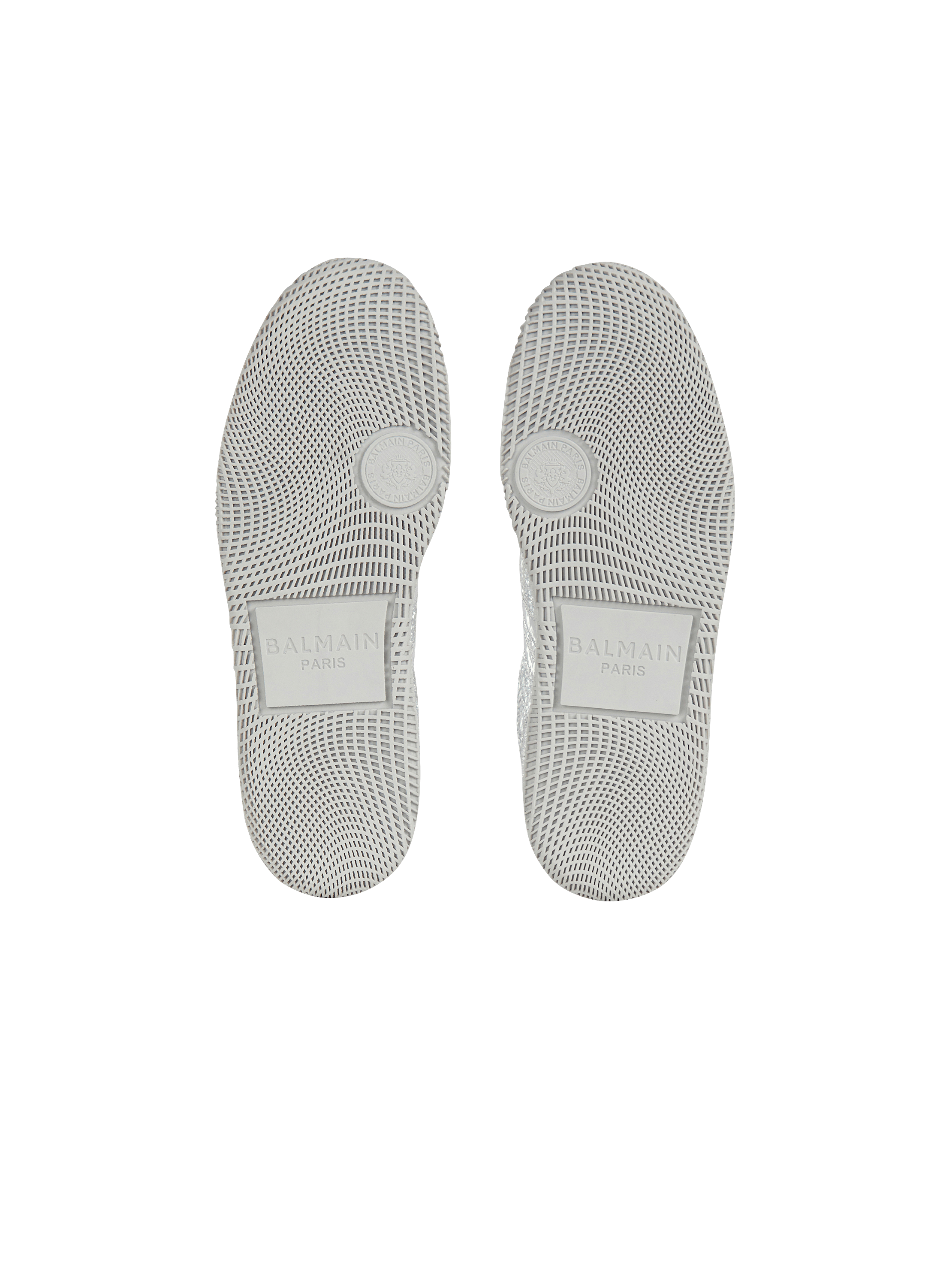 Balmain Swan silver leather sneakers - Men | BALMAIN