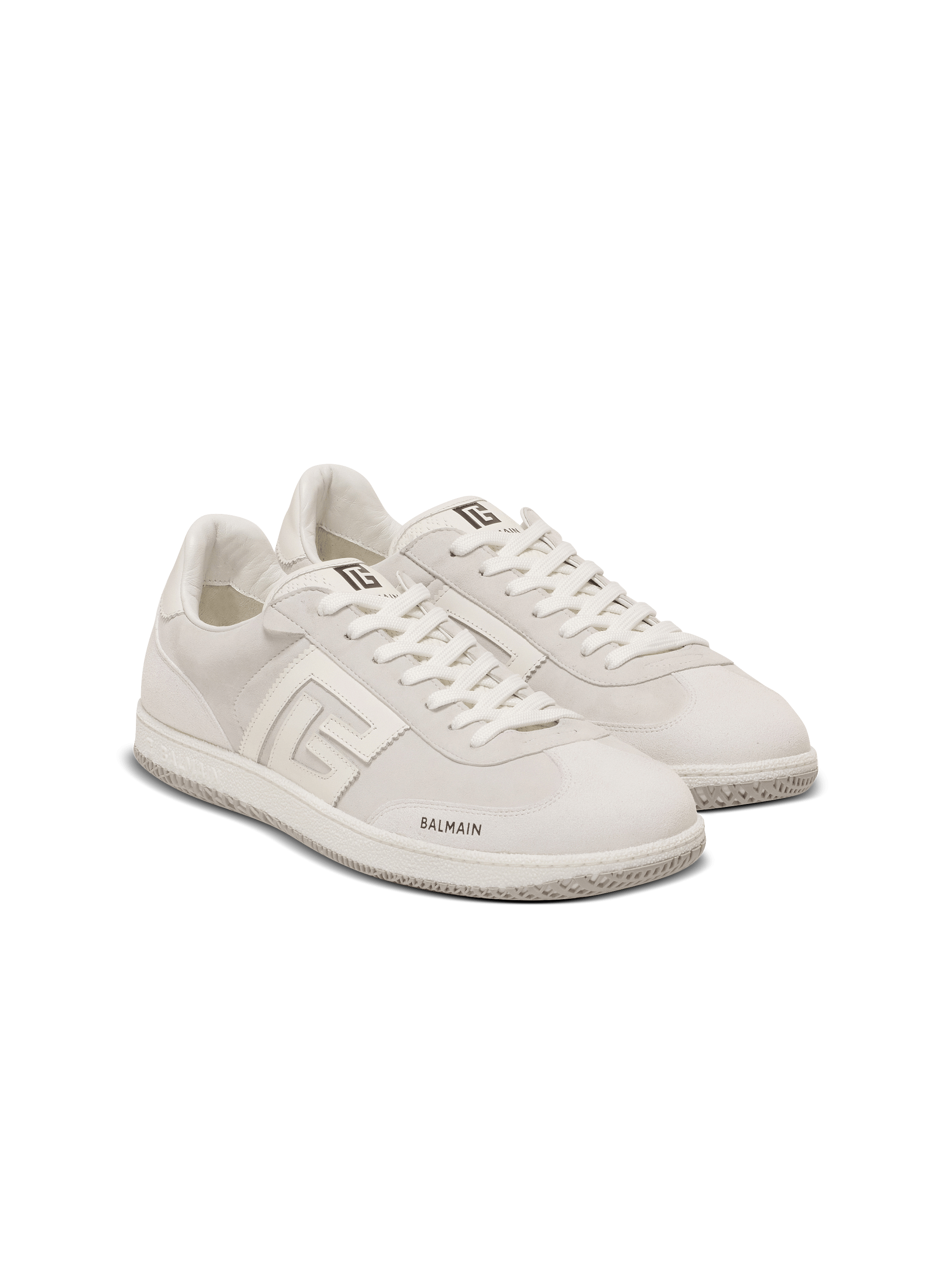 Balmain Swan sneakers in calfskin and suede