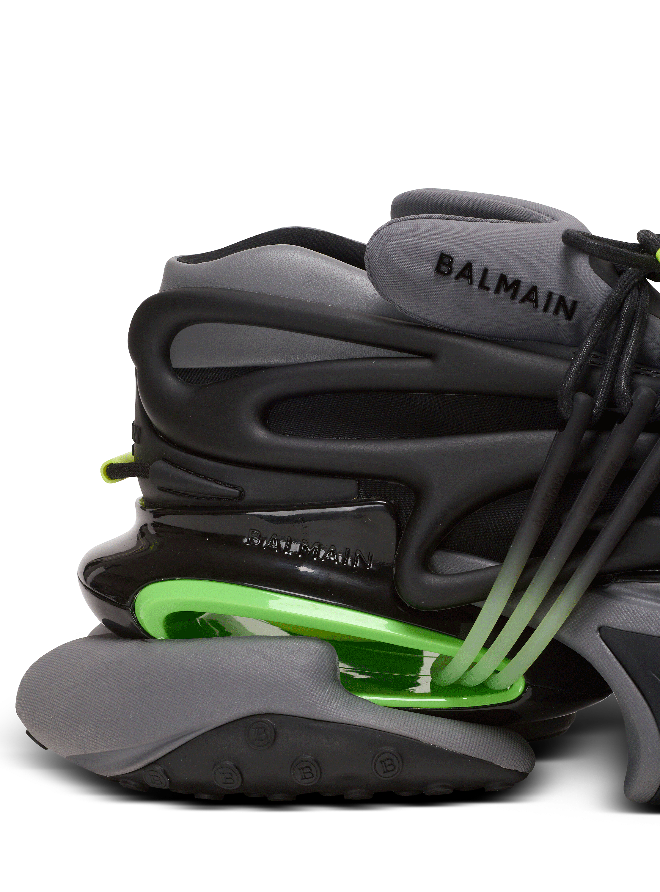 関税送料込◆BALMAN◆UNICORN-NEOPRENE&CALF スニーカー 黒 Unicorn Low sneakers in neoprene and calfskin black black