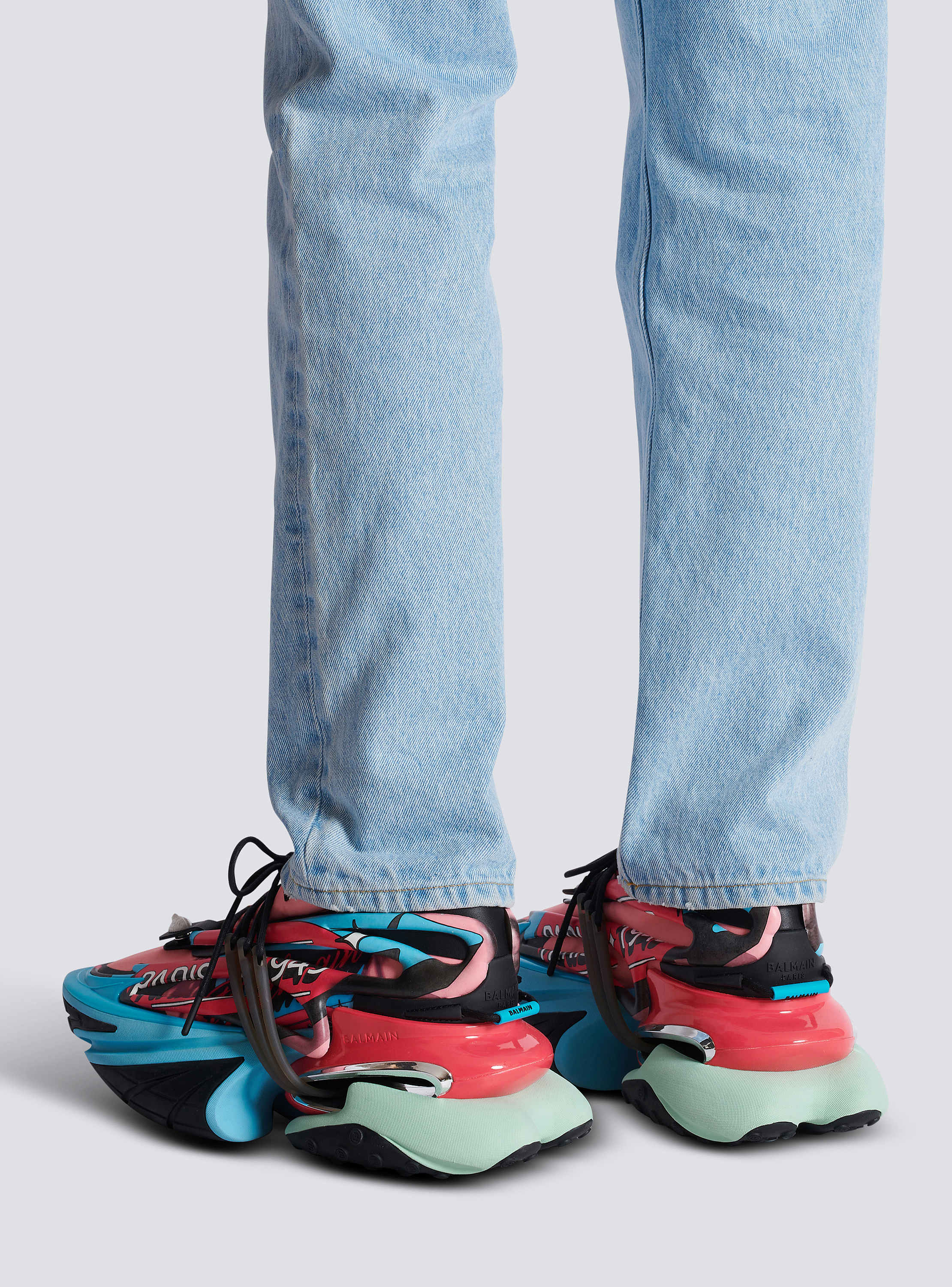 スニーカー Balmain AM1VJ309TNCS UNICORN-NEOPRENE & CALFSKIN Sneakers Unicorn low-top sneakers in neoprene and calfskin khaki