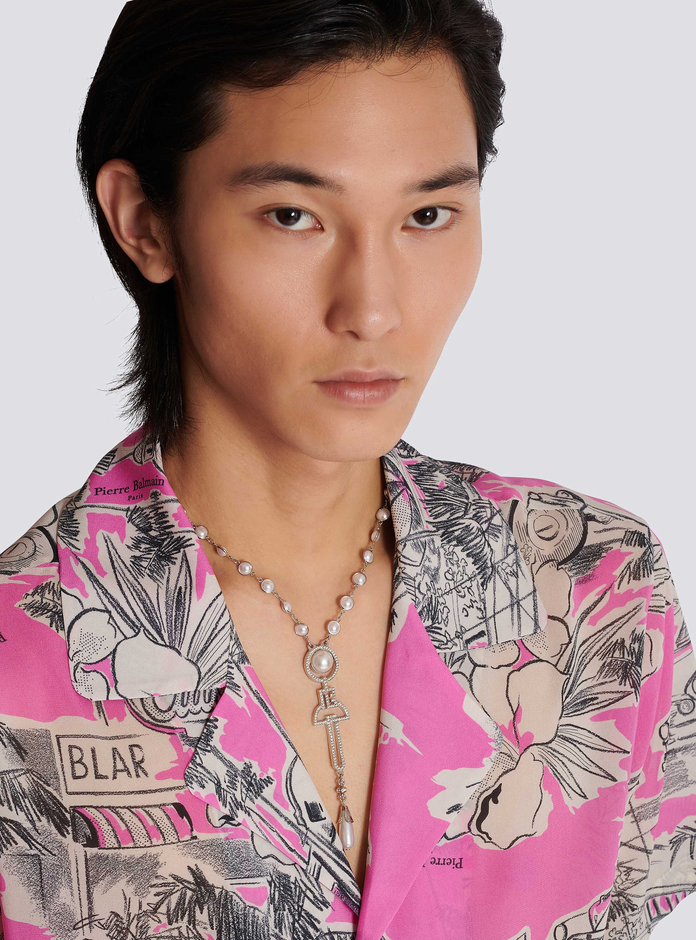 Art Déco ネックレス パール/ブラス/ラインストーン - Men | BALMAIN