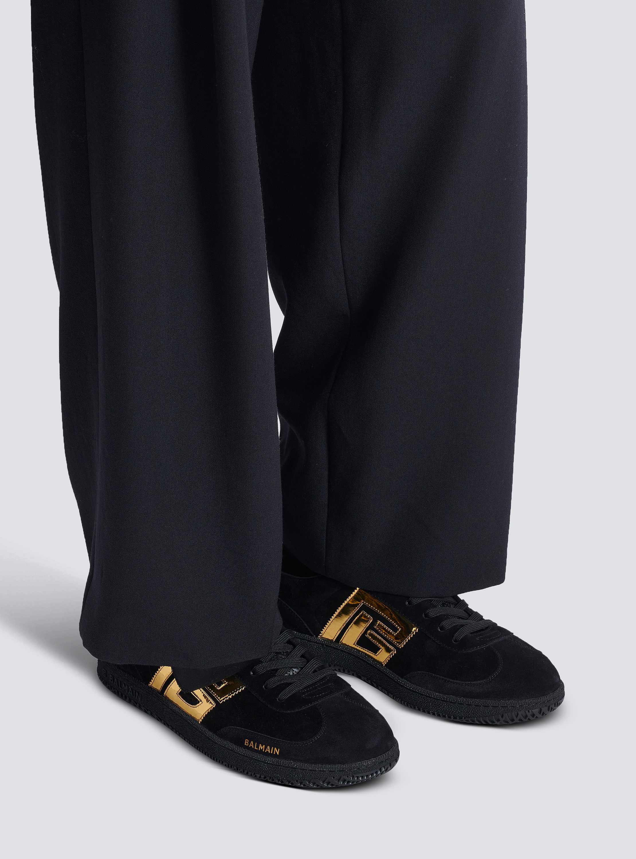 【BALMAIN】Swan スエードトリム レザースニーカー Suede Balmain Swan trainers - Men | BALMAIN
