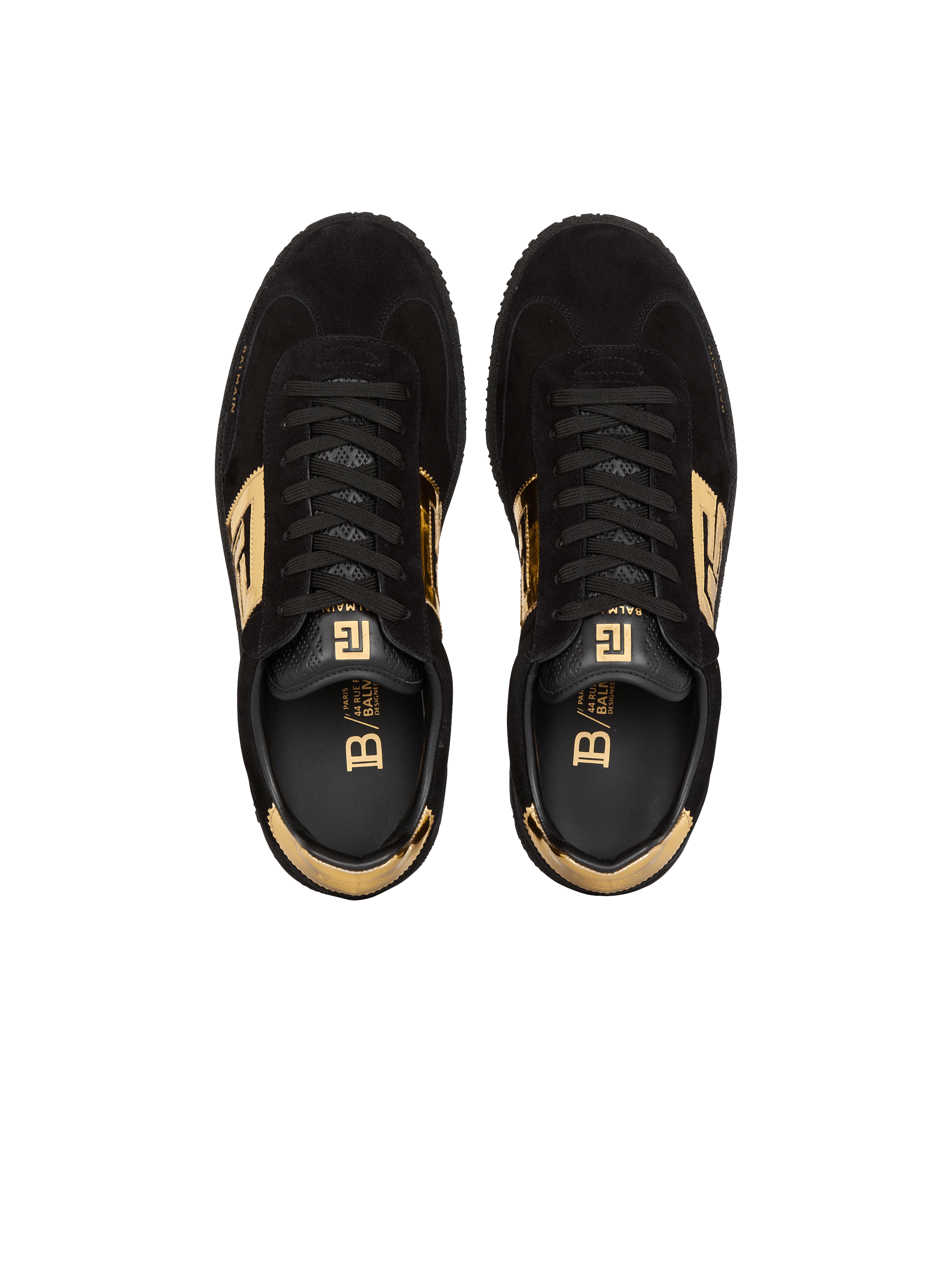Balmain Swan suede and patent leather sneakers - Men | BALMAIN