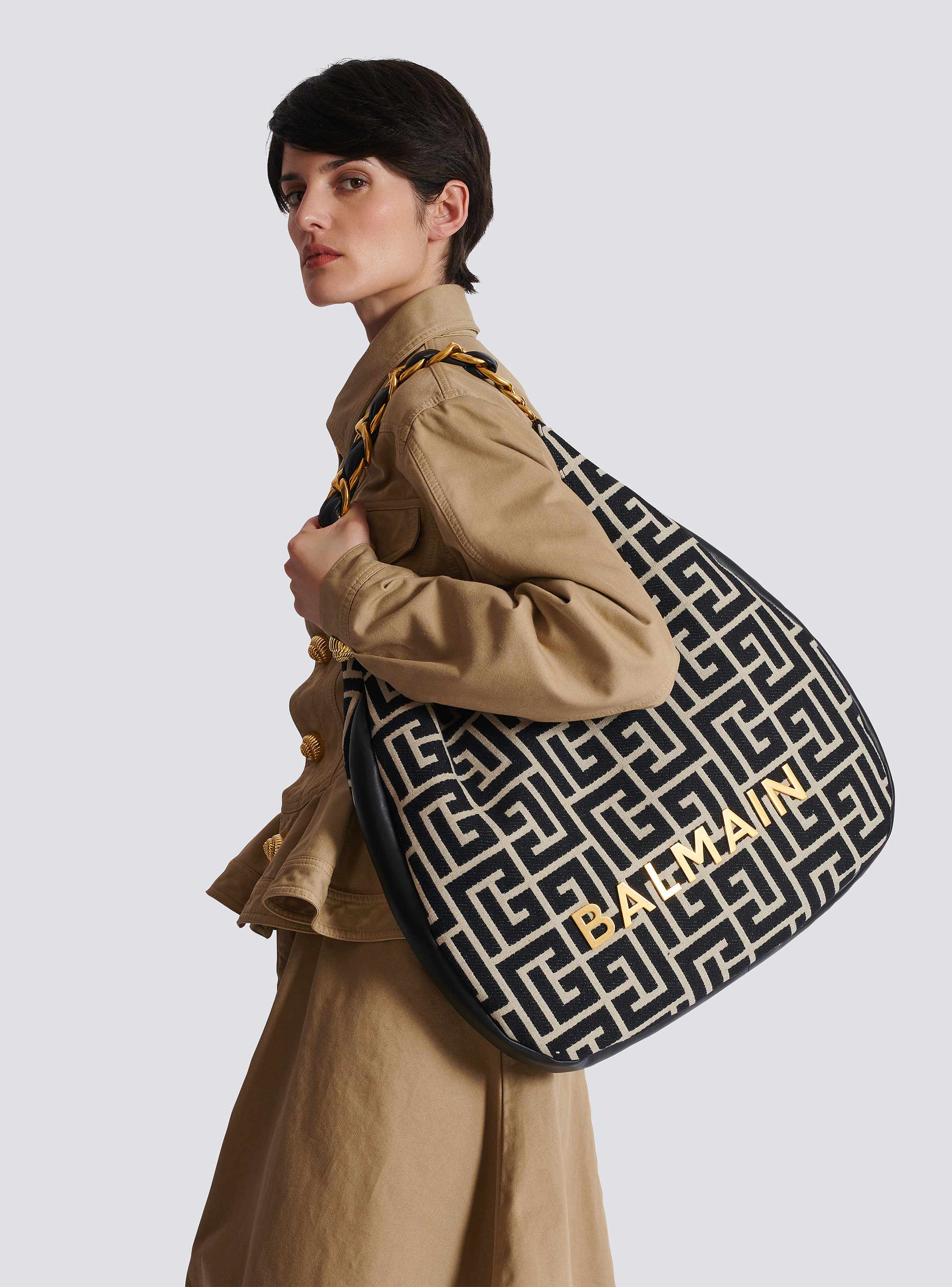 激安直営店 fabric jacquard in bag Hobo Soft 1945 Large with PB a スカート