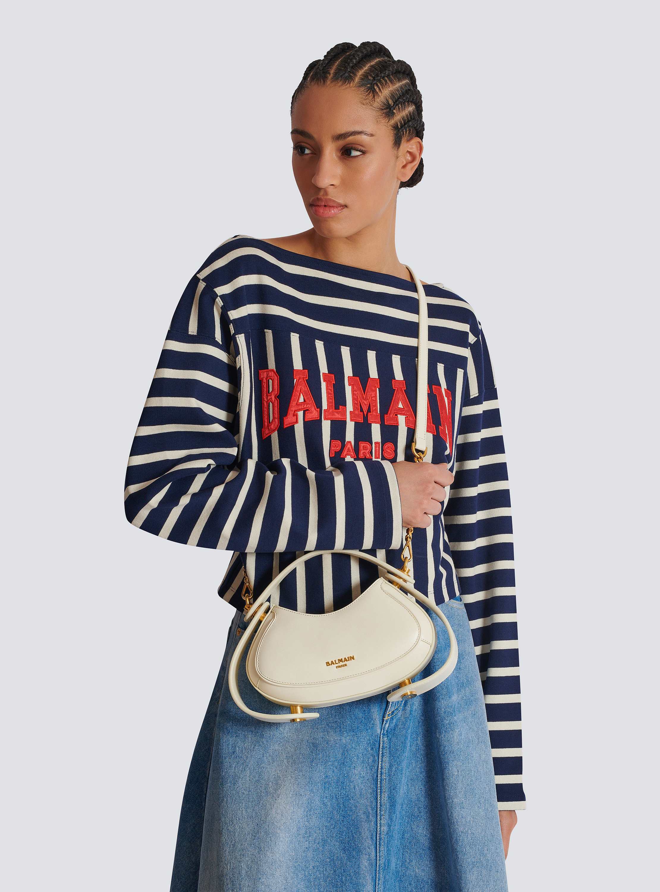 【関税込み】Balmain ホワイト Jolie Madame フーディ Small Jolie Madame bag in box leather white white - Women