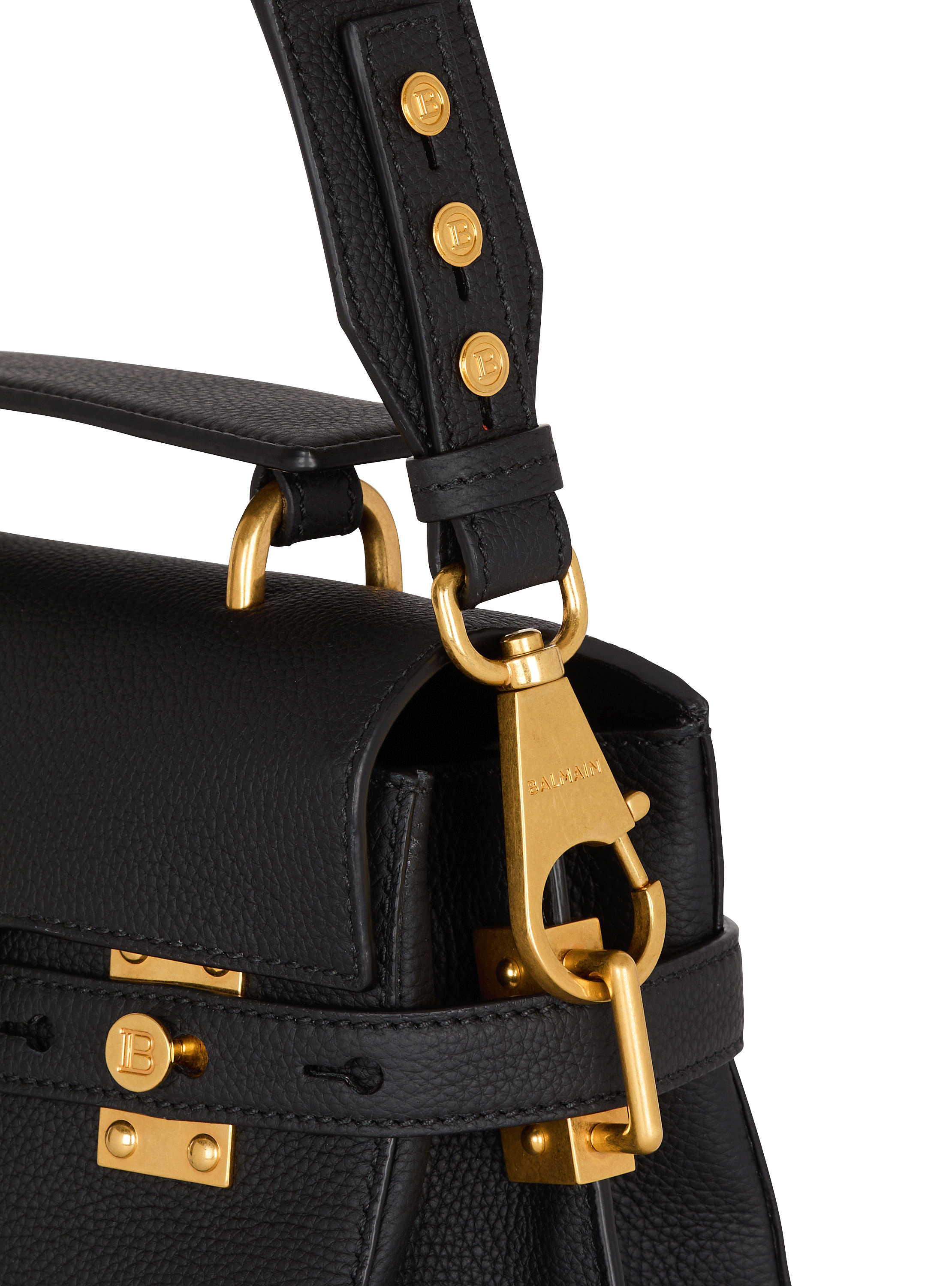 B-Buzz 23 grained leather bag - Women | BALMAIN