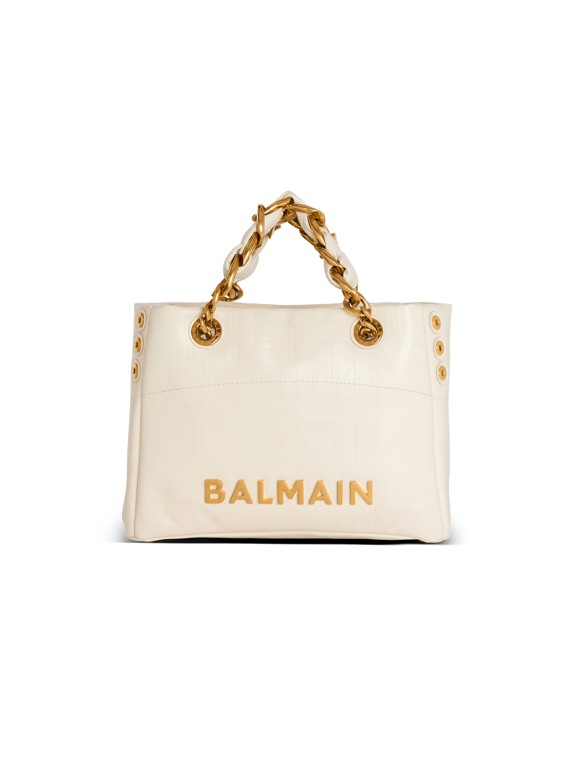 Small 1945 Soft bag in embossed crackled calfskin with a PB Labyrinth monogram