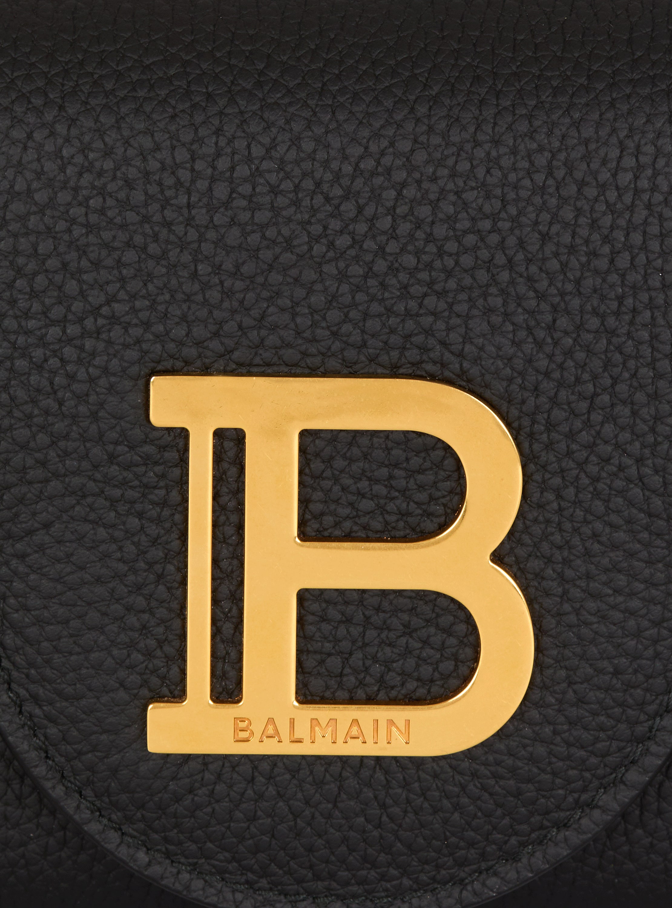B-Buzz Wallet On Chain in grained leather - Women | BALMAIN