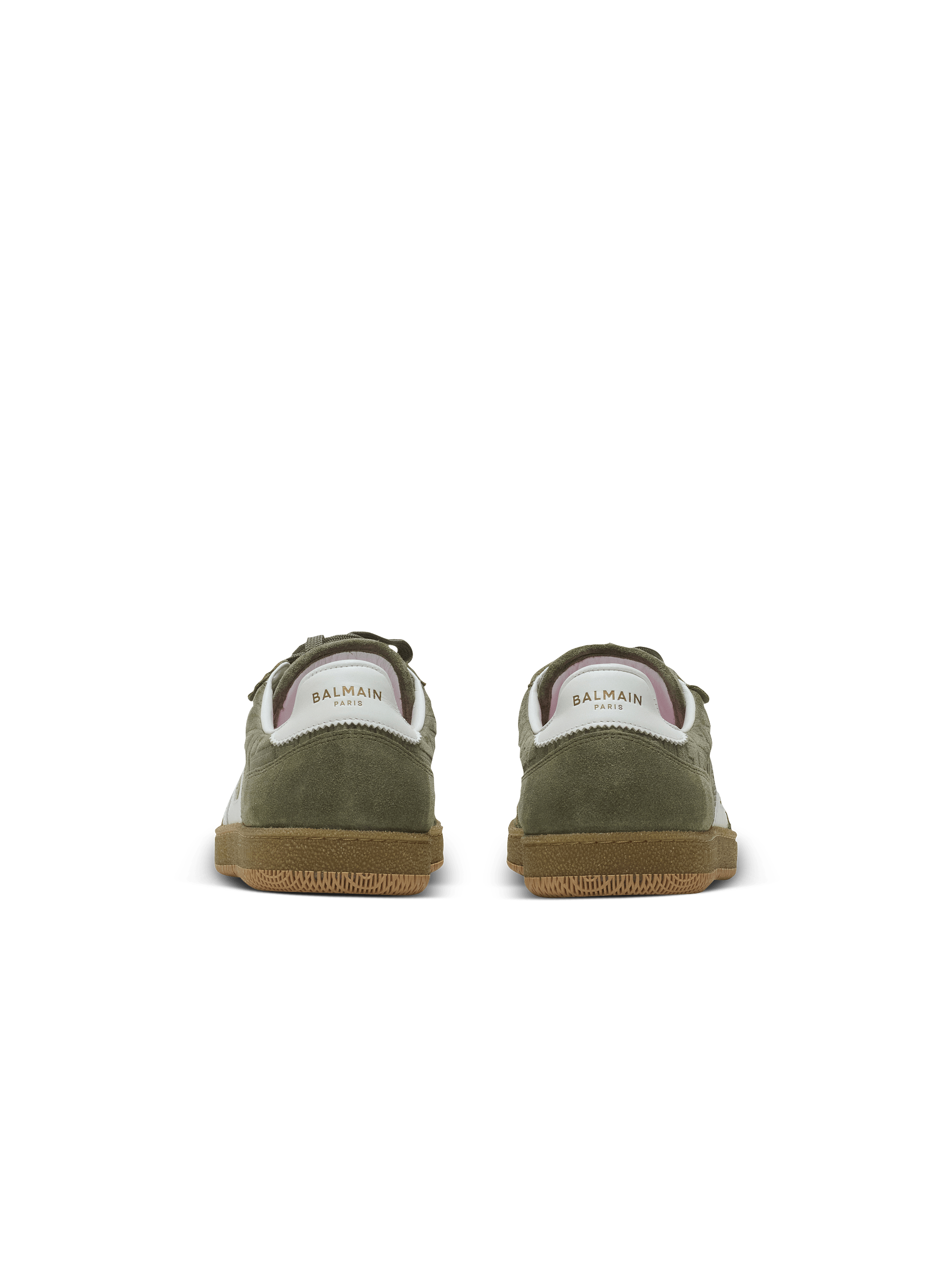 Suede Balmain Swan trainers khaki - Women | BALMAIN