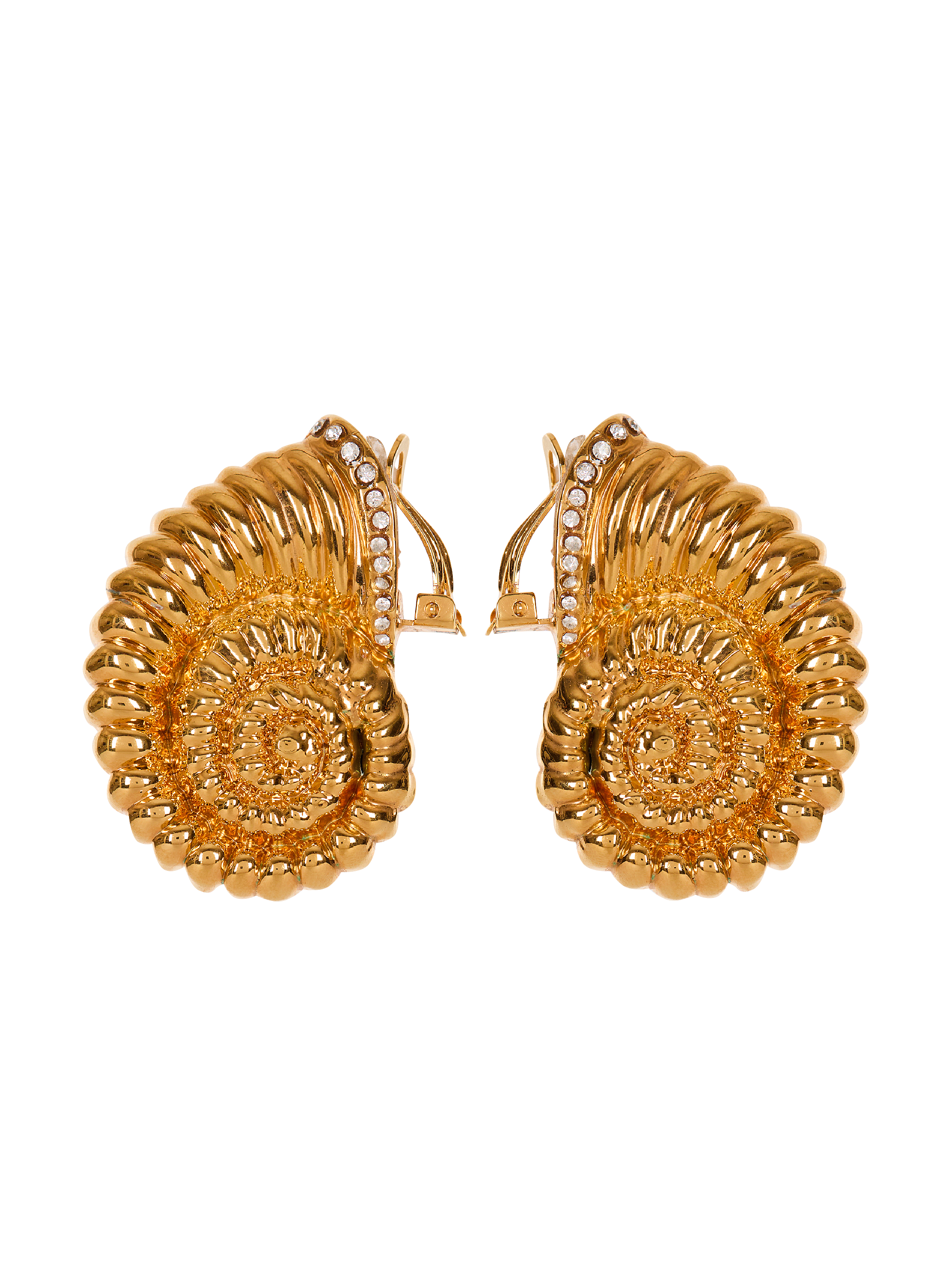 Boucles d’oreilles Escargot en laiton et strass