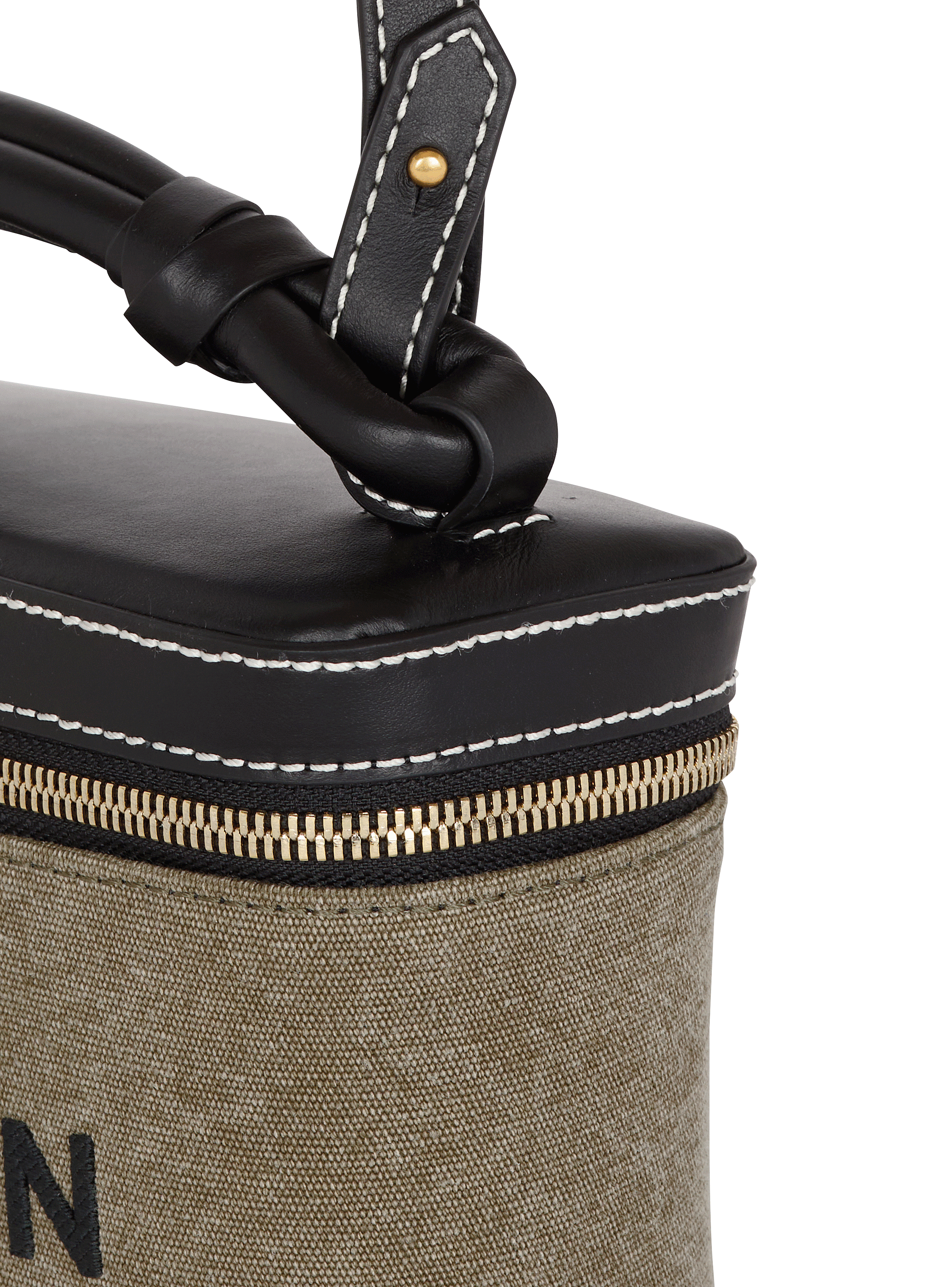 【関税＆送料込み】Balmain B-Army Canvas Vanity Case B-Army Vanity Case in canvas and leather - Women | BALMAIN