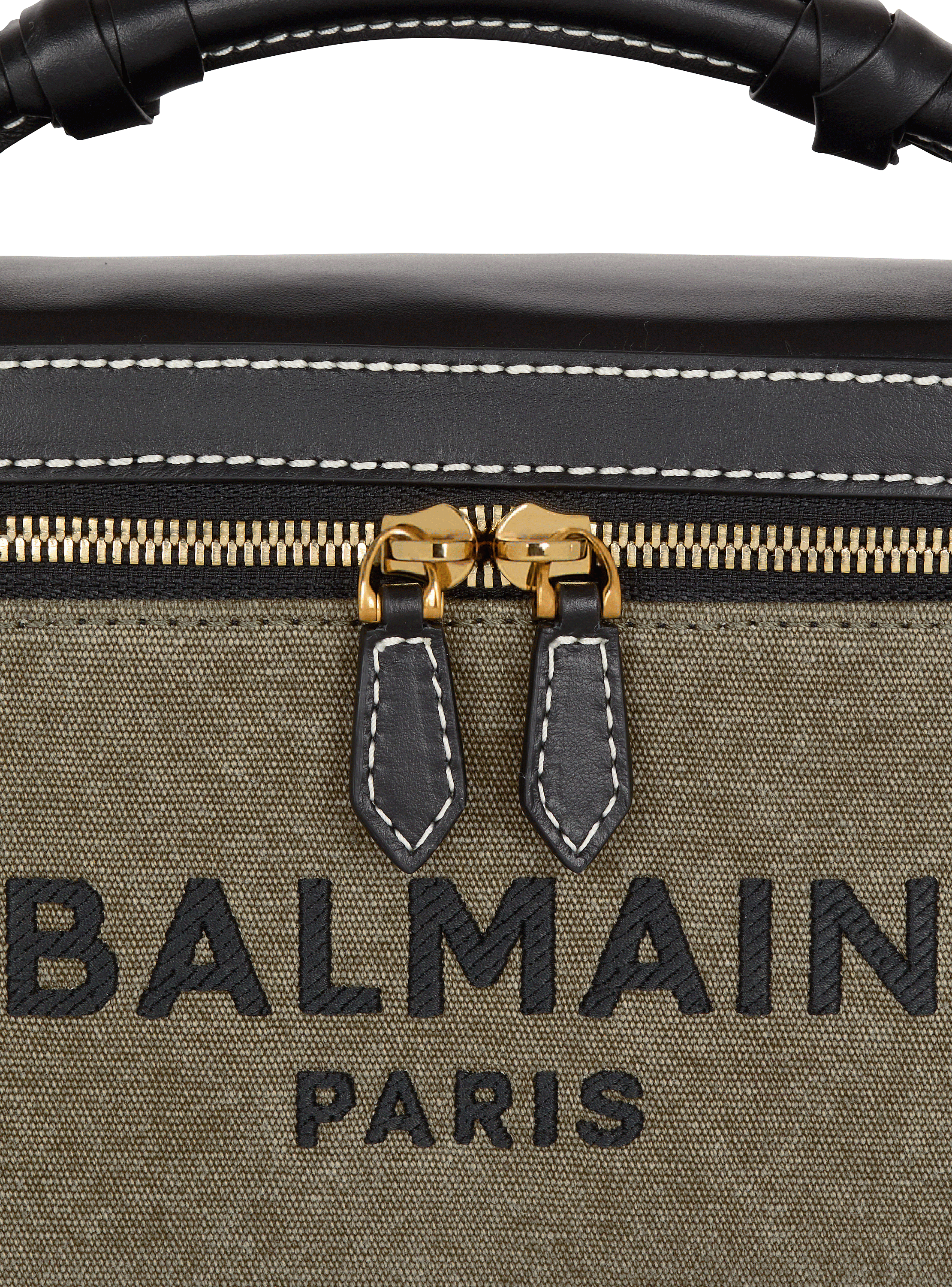 B-Army キャンバス＆レザー バニティーケース - Women | BALMAIN
