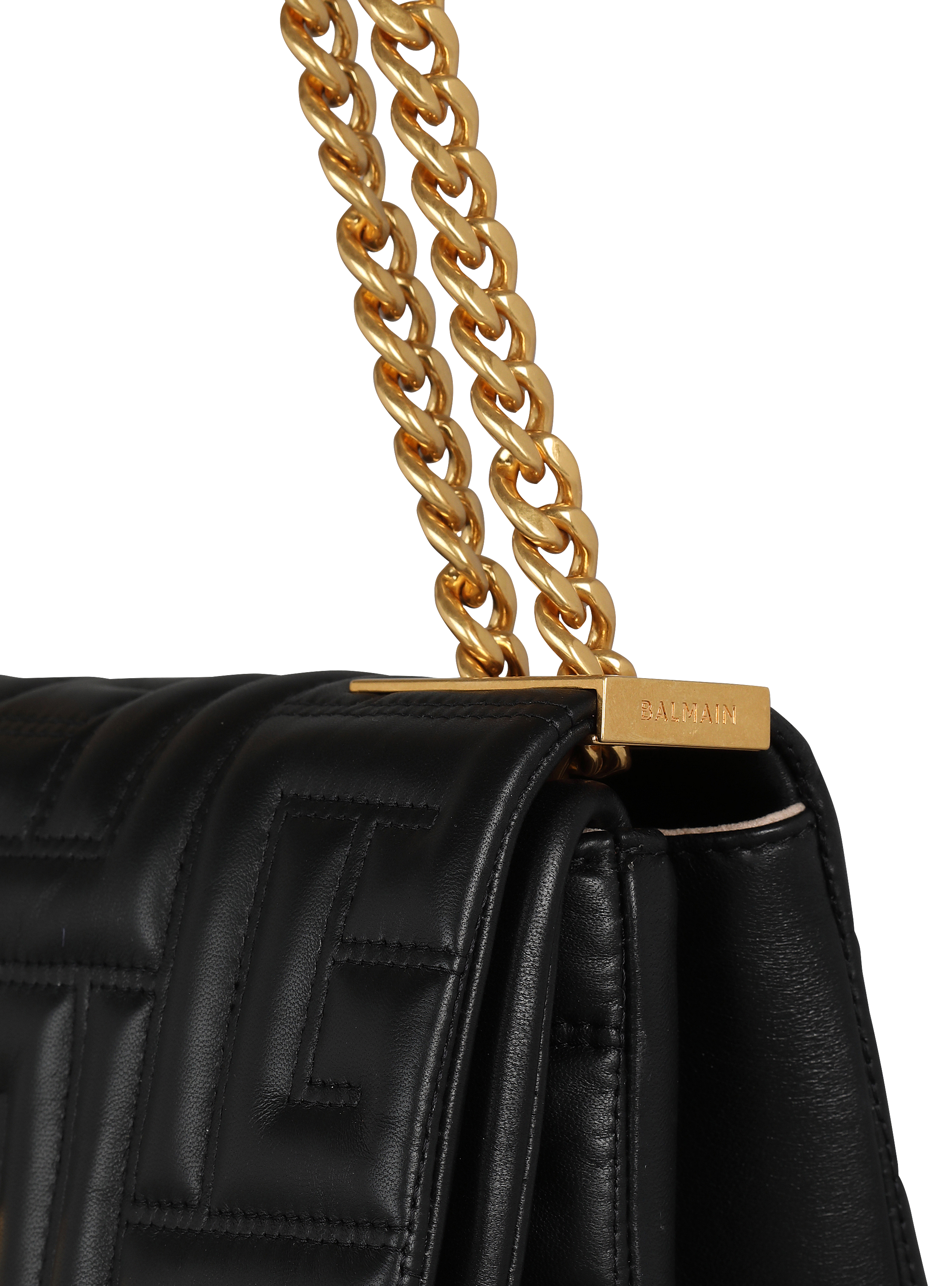 【関税＆送料込み】Balmain 1945 Soft Small Shoulder Bag 1945 Soft small bag in quilted leather black - Women | BALMAIN