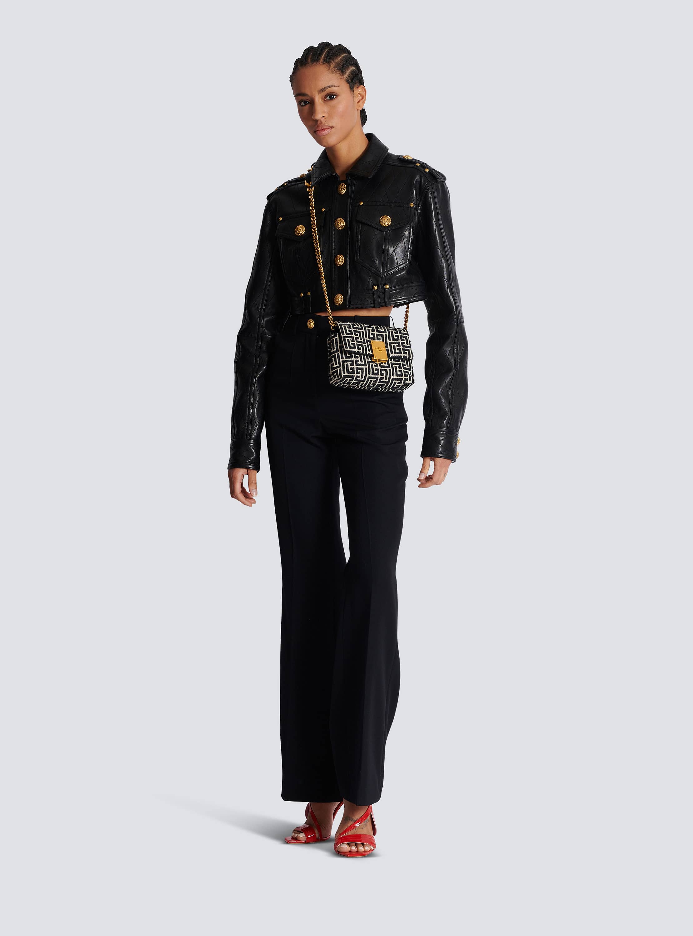 1945 Soft mini bag with jacquard monogram - Women | BALMAIN