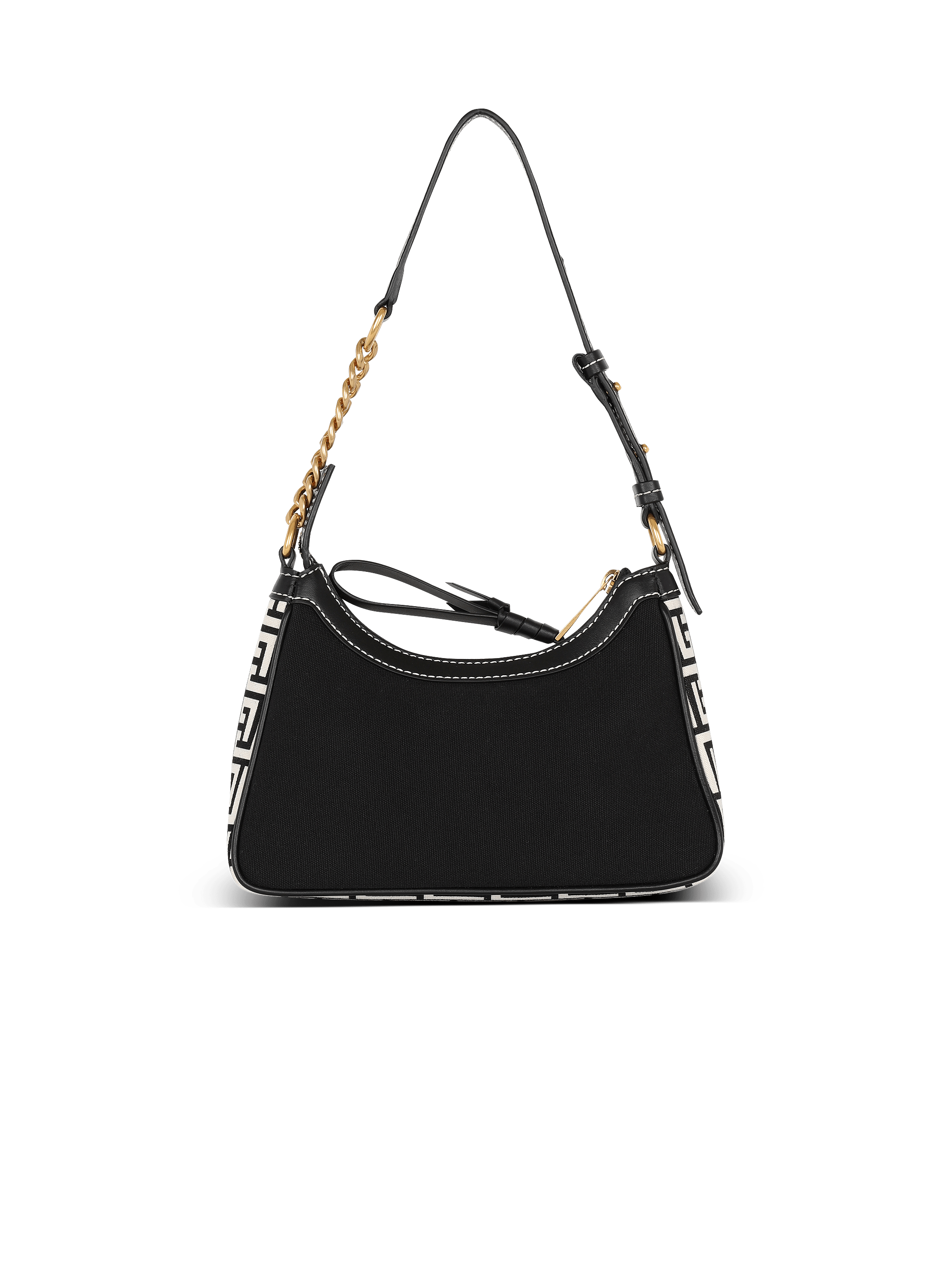 B-Army handbag in monogrammed canvas and leather black