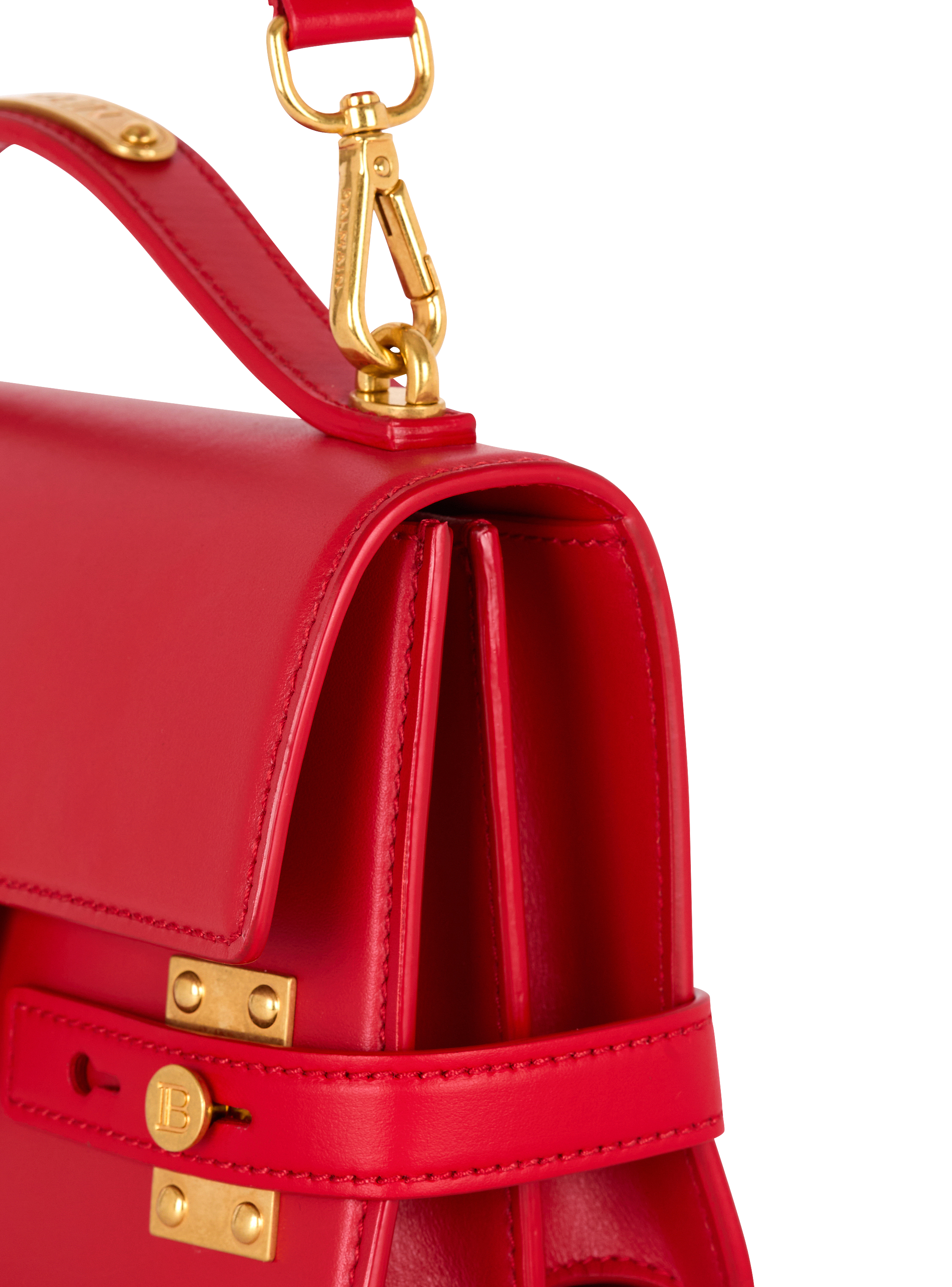 【送料&関税込】Balmain B-buzz Red Leather Handbag Balmain Quilted Leather Handbag