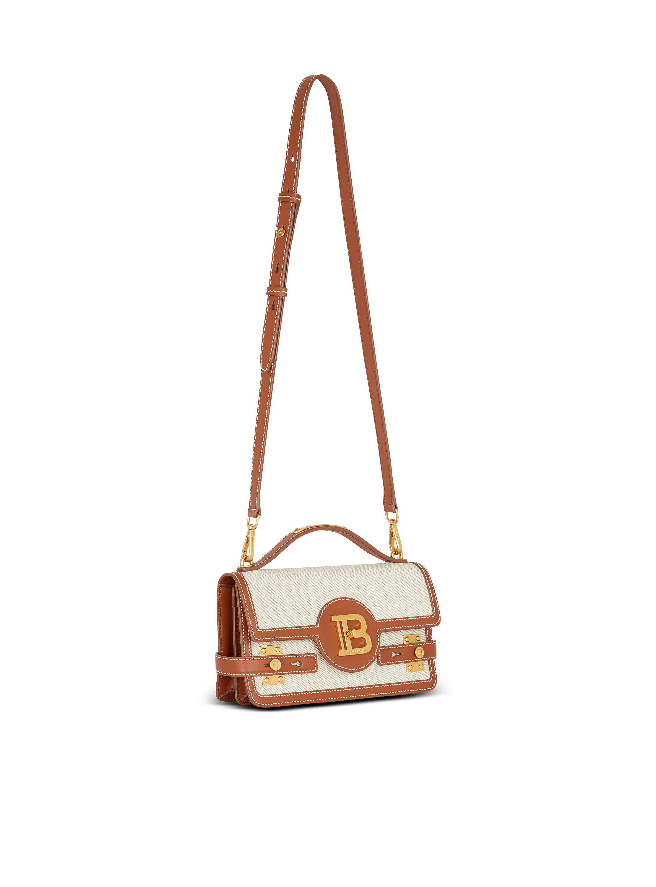 ショルダーバッグ・ポシェット B-Buzz 24 Shoulder Bag - Balmain - Leather - Khaki B-Buzz Shoulder 24 leather and canvas bag - Women | BALMAIN