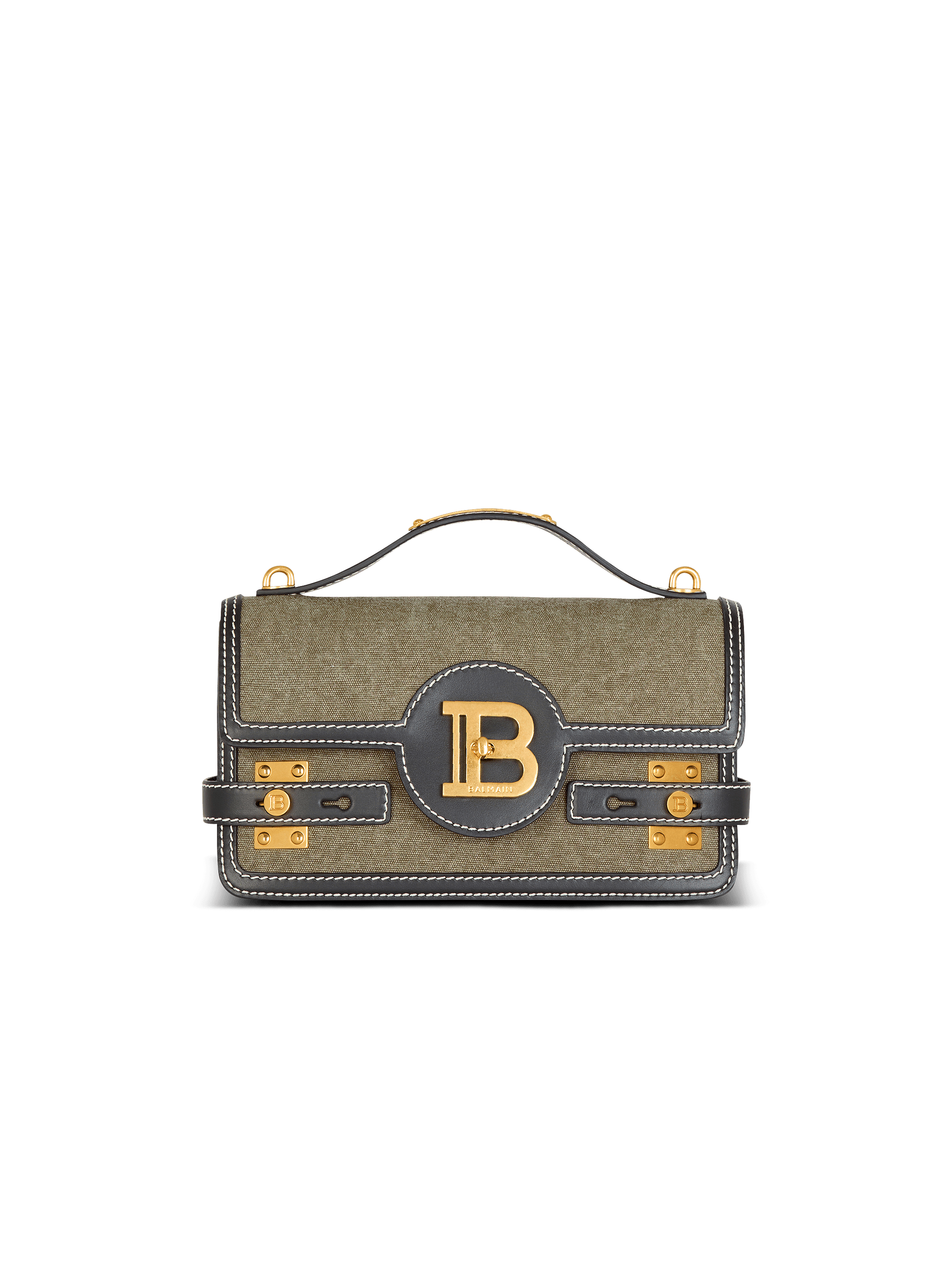 B-Buzz Shoulder 24 leather and canvas bag