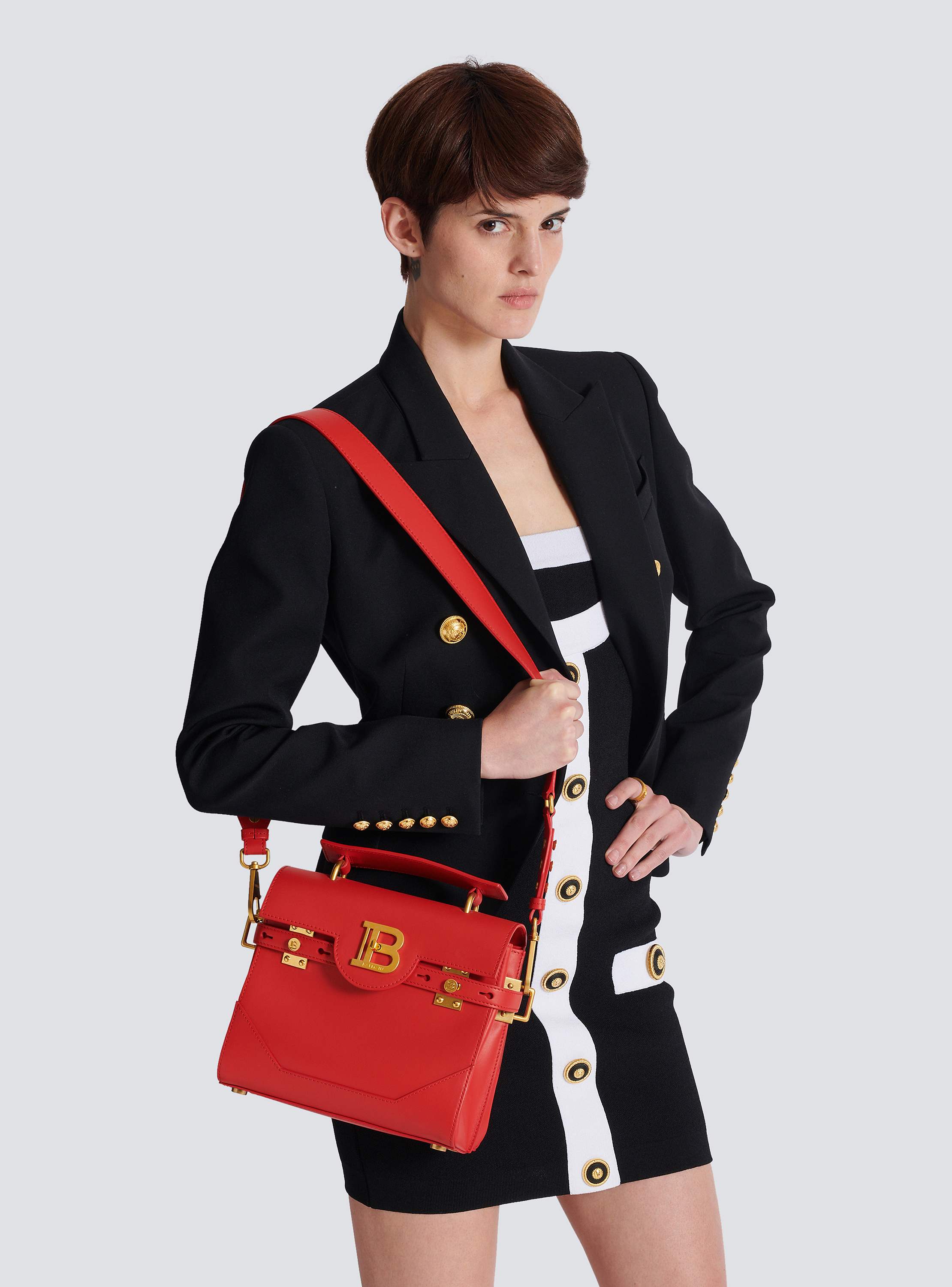 Smooth leather B-Buzz 23 bag - Women | BALMAIN