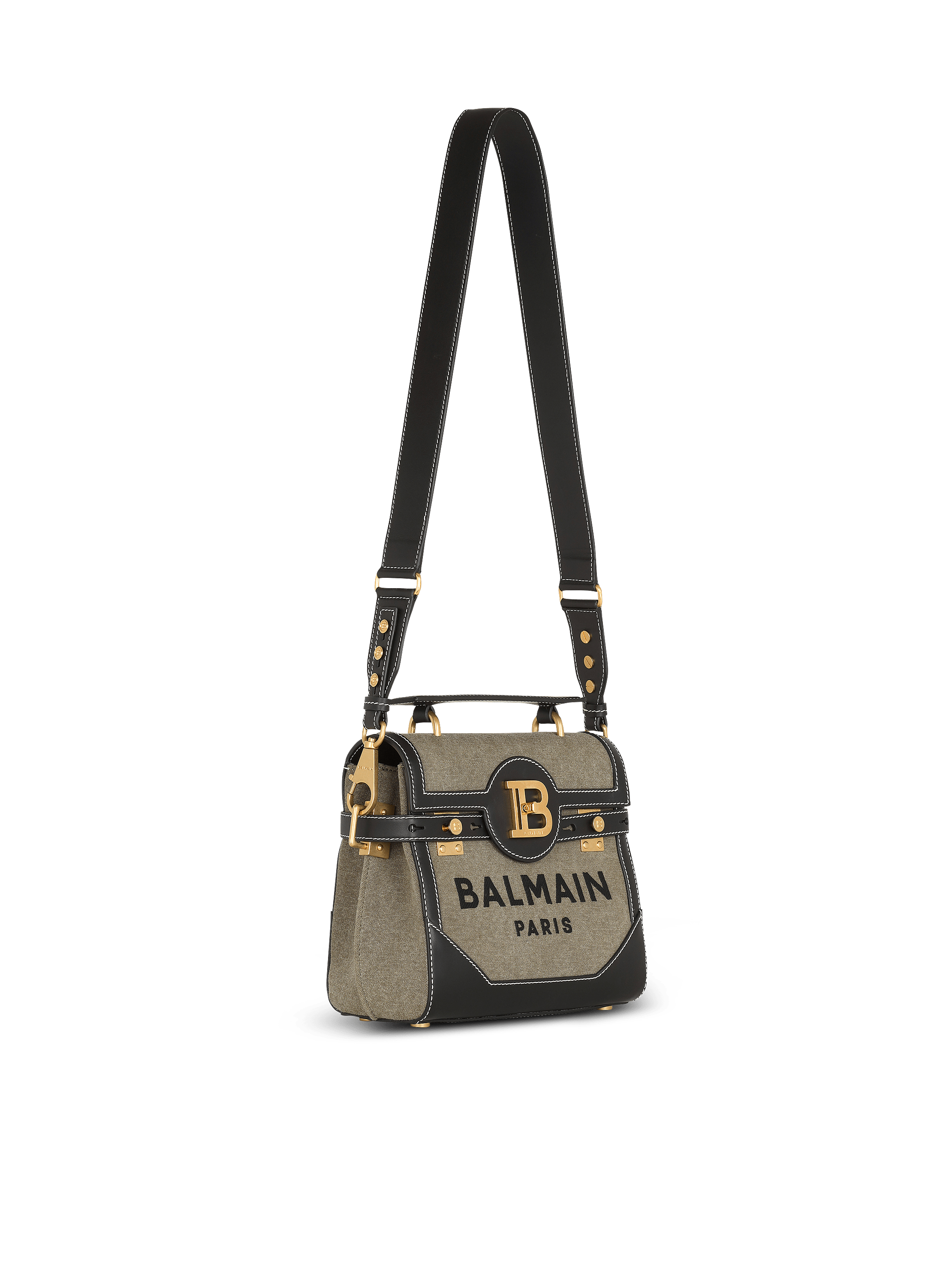 新品入荷 bag 23 B-Buzz Canvas with BALMAIN | Women - khaki panels leather デニム/ジーンズ