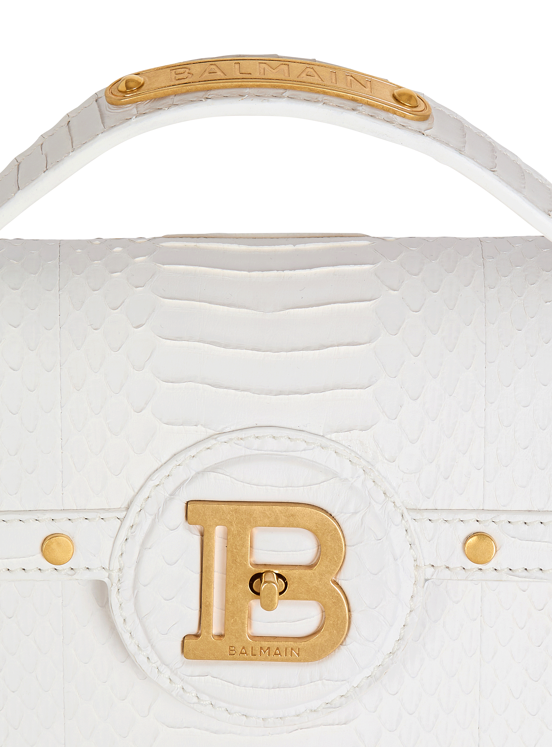 B-Buzz Dynasty bag in snakeskin leather white - Women | BALMAIN B-Buzz Dynasty bag in snakeskin leather white - Women | BALMAIN