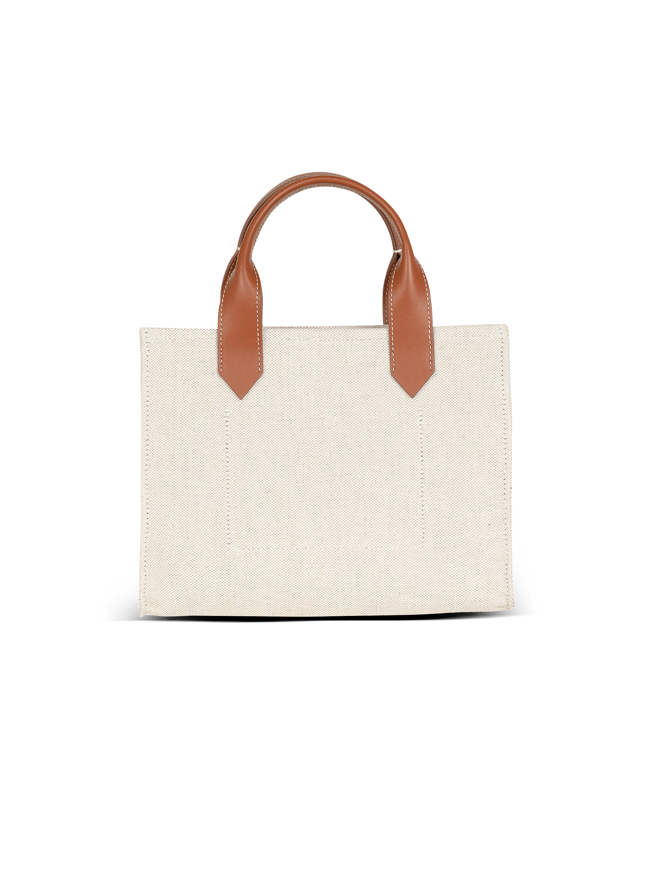 B-Army small tote bag in canvas and leather beige - Women