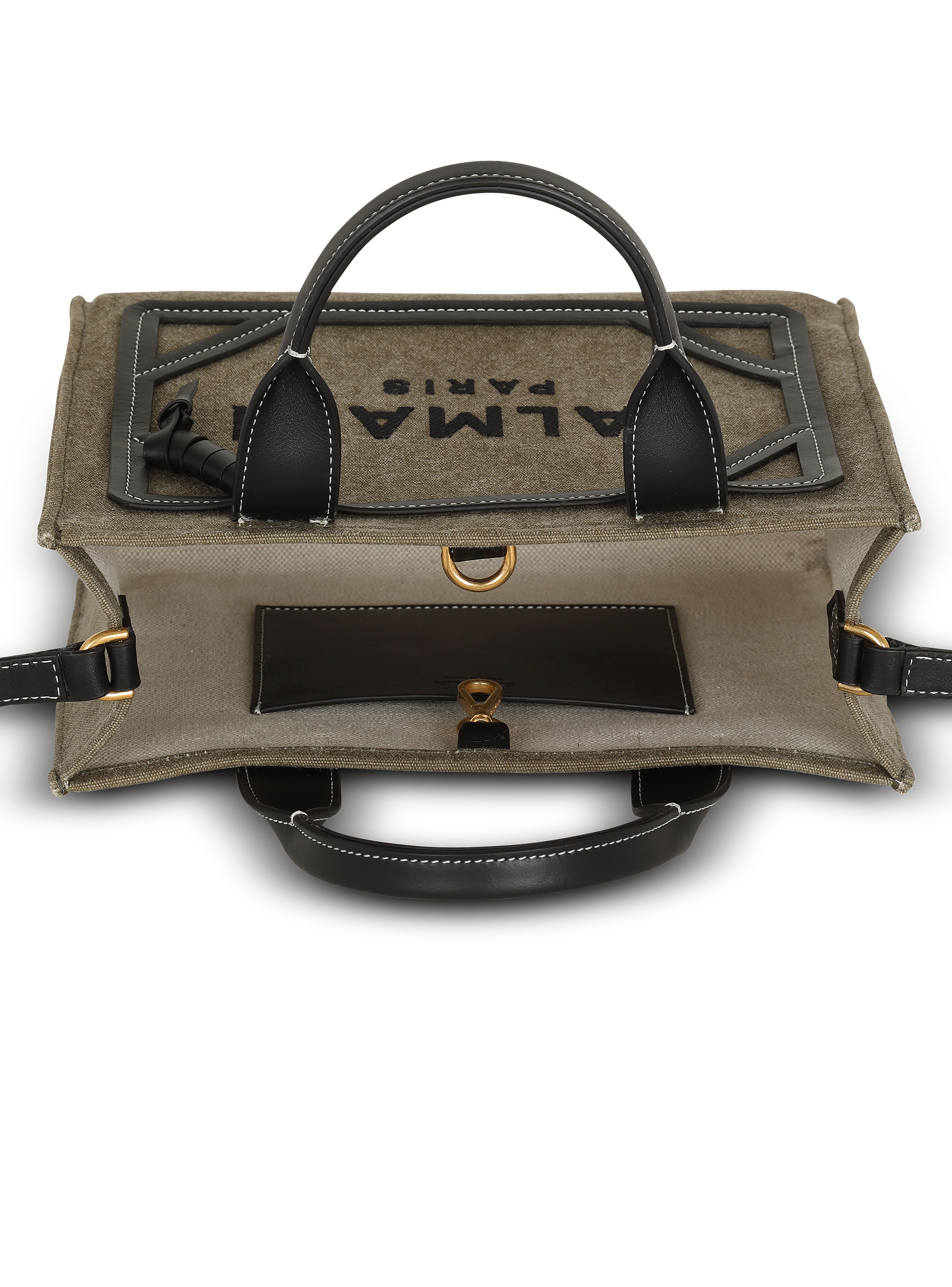 トートバッグ BALMAIN SS25 'B-Army' shopping bag (DN1FE809TDVY UBK) B-Army tote bag in monogrammed canvas and leather - Women