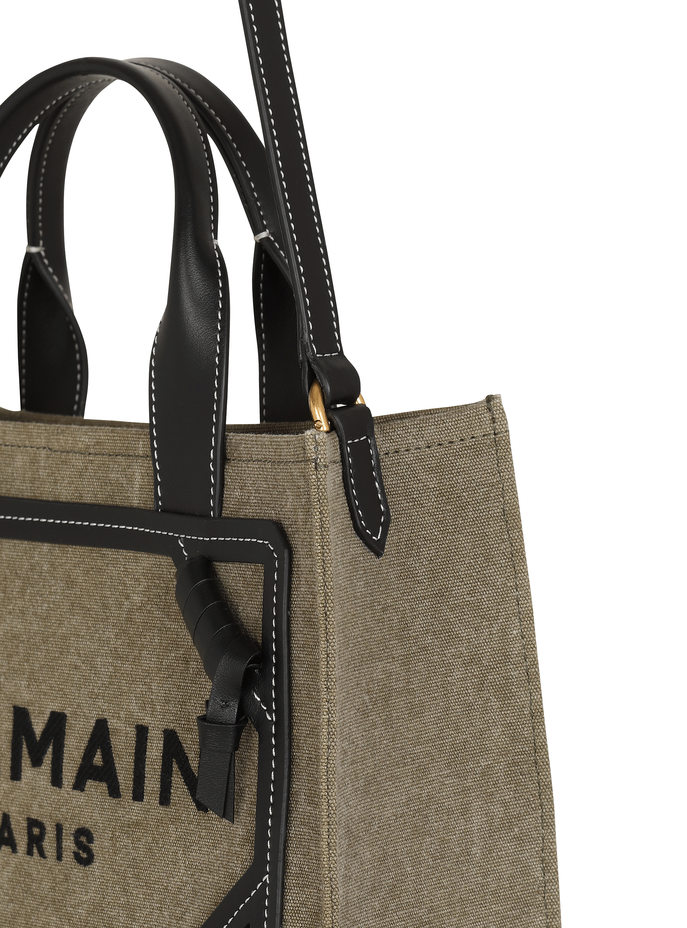 B-Army small tote bag in canvas and leather - Women | BALMAIN
