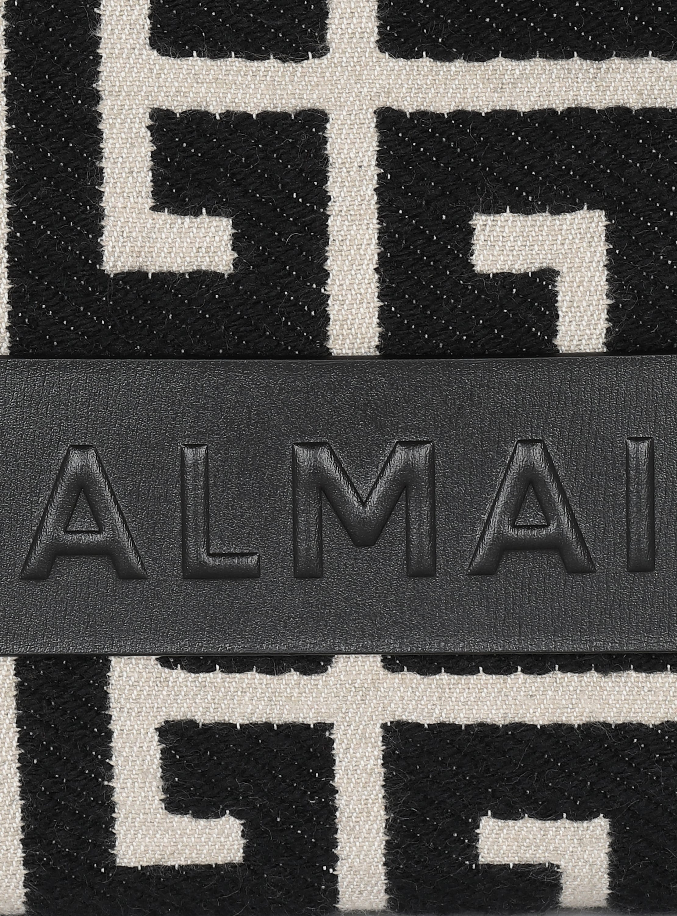 B-Army monogrammed jacquard and leather tote bag black