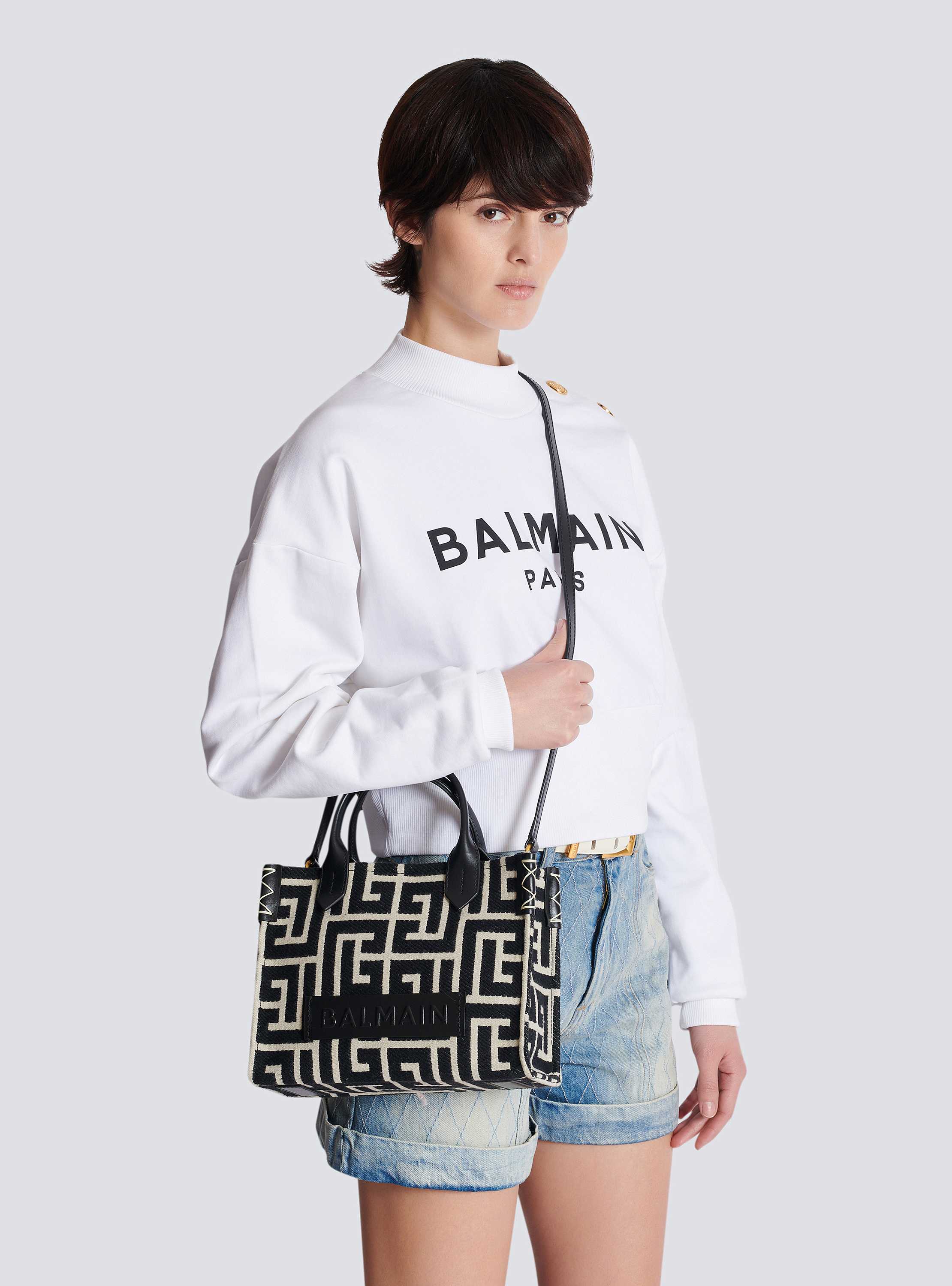 【送料&関税込】Balmain B Army Monogram Jacquard Small Tote Balmain B-Army Small Monogram Jacquard Tote Bag | Saks Fifth