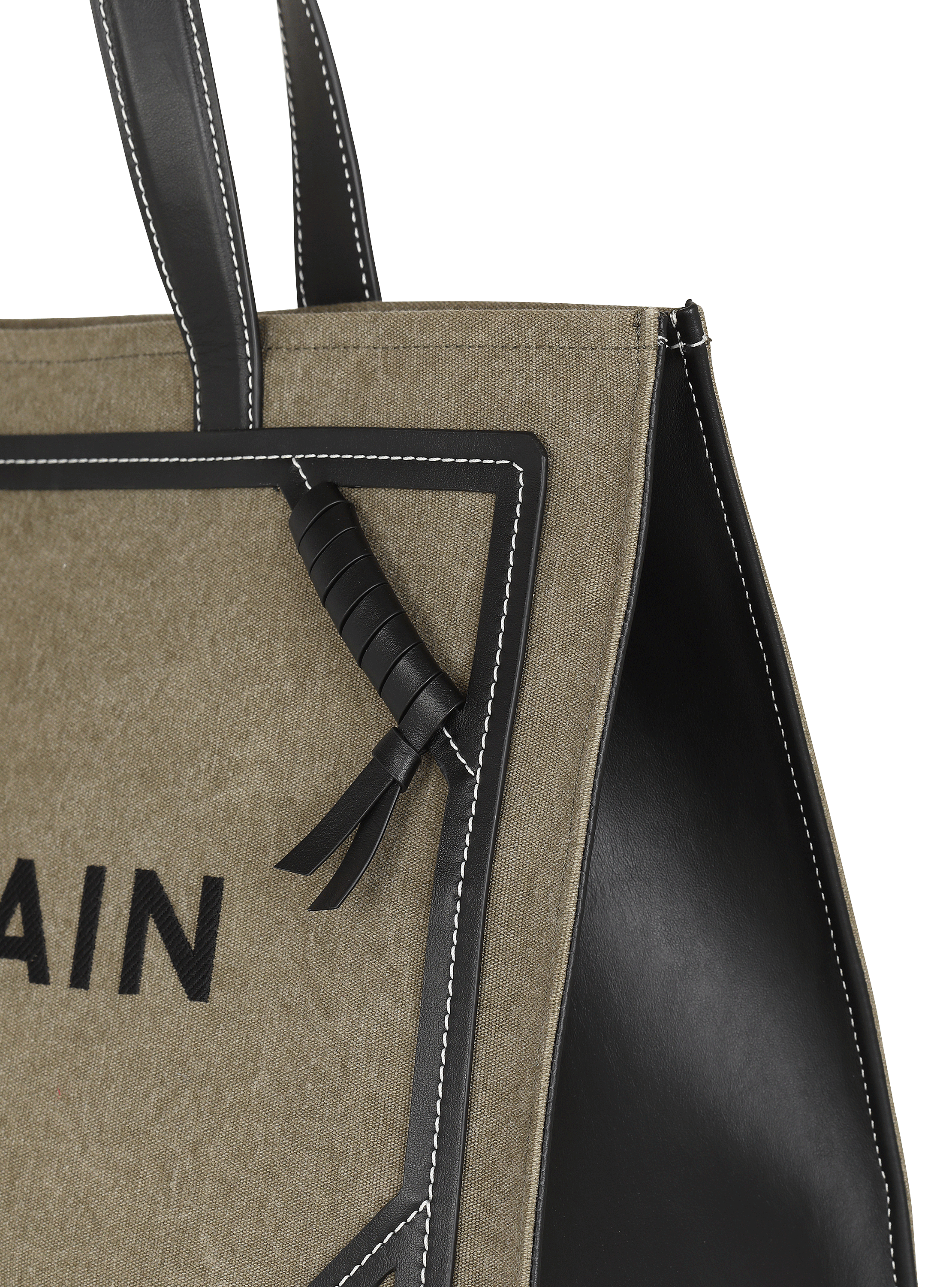 B-Army 42 canvas tote bag with leather details khaki khaki