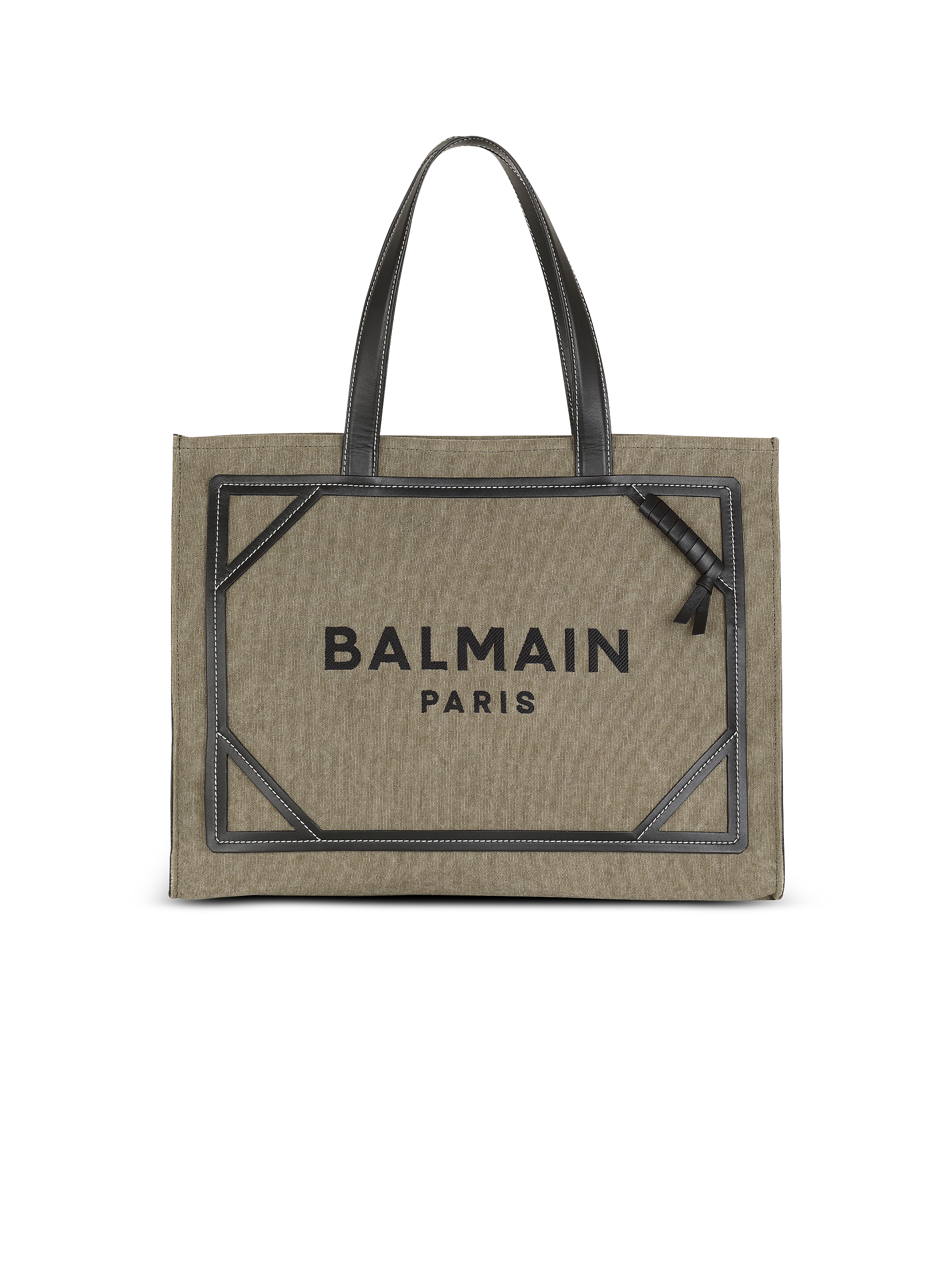 B-Army 42 canvas tote bag with leather details